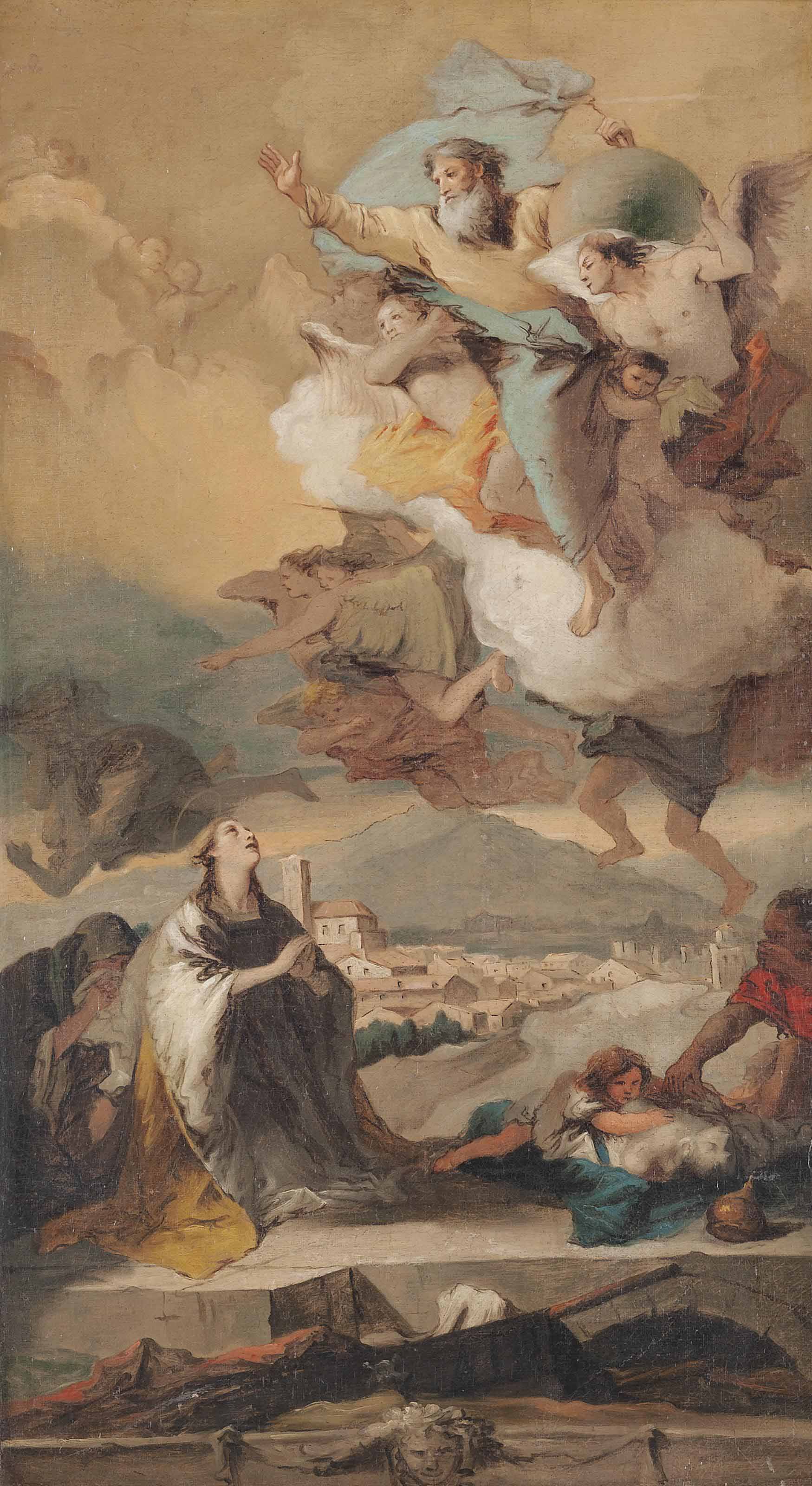 Giovanni Battista Tiepolo — Святая Фекла молится за пострадавших от чумы