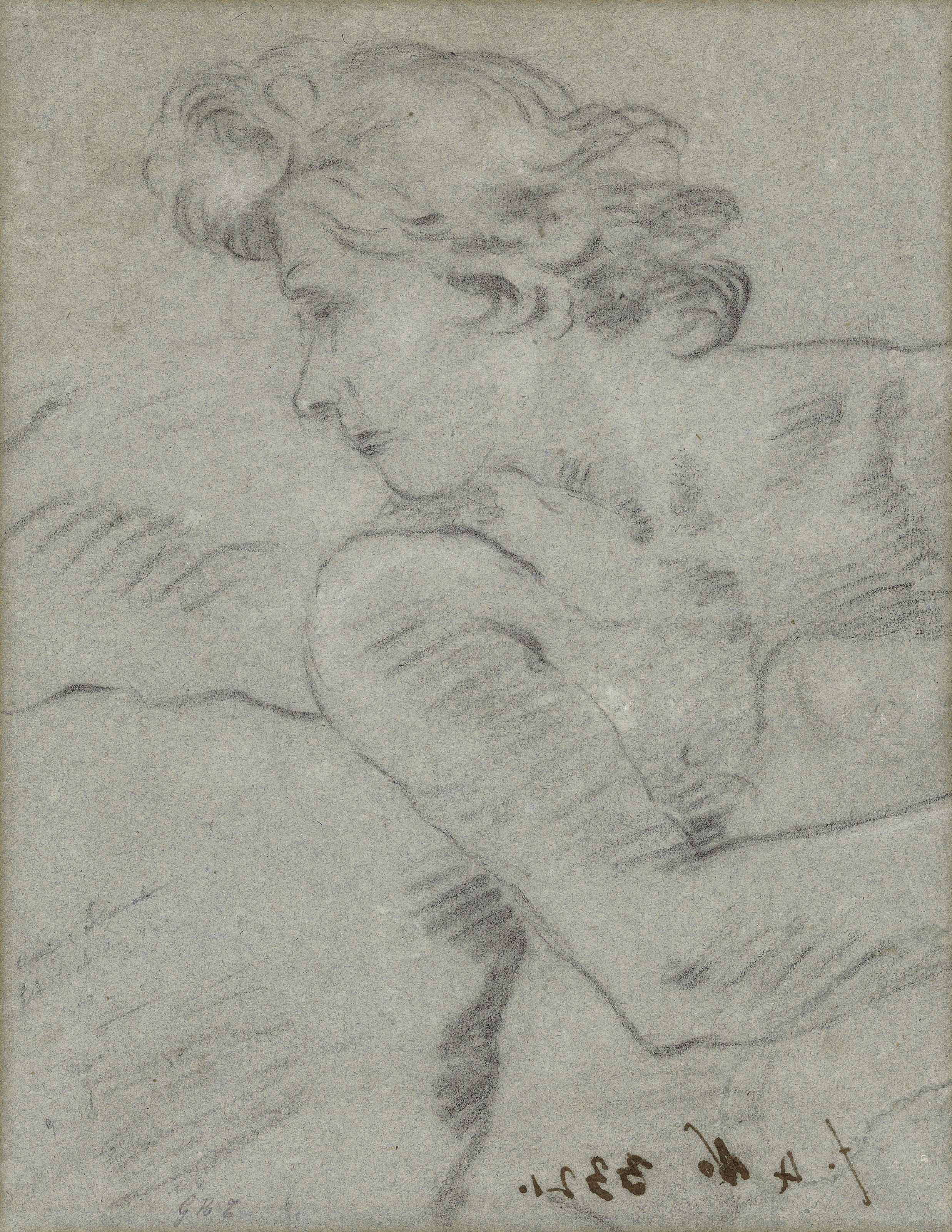 Giovanni Battista Tiepolo — Этюд ангела, держащего кувшин, длиной в три четверти (справа ); Этюд собаки ( сзади ), изображение 2
