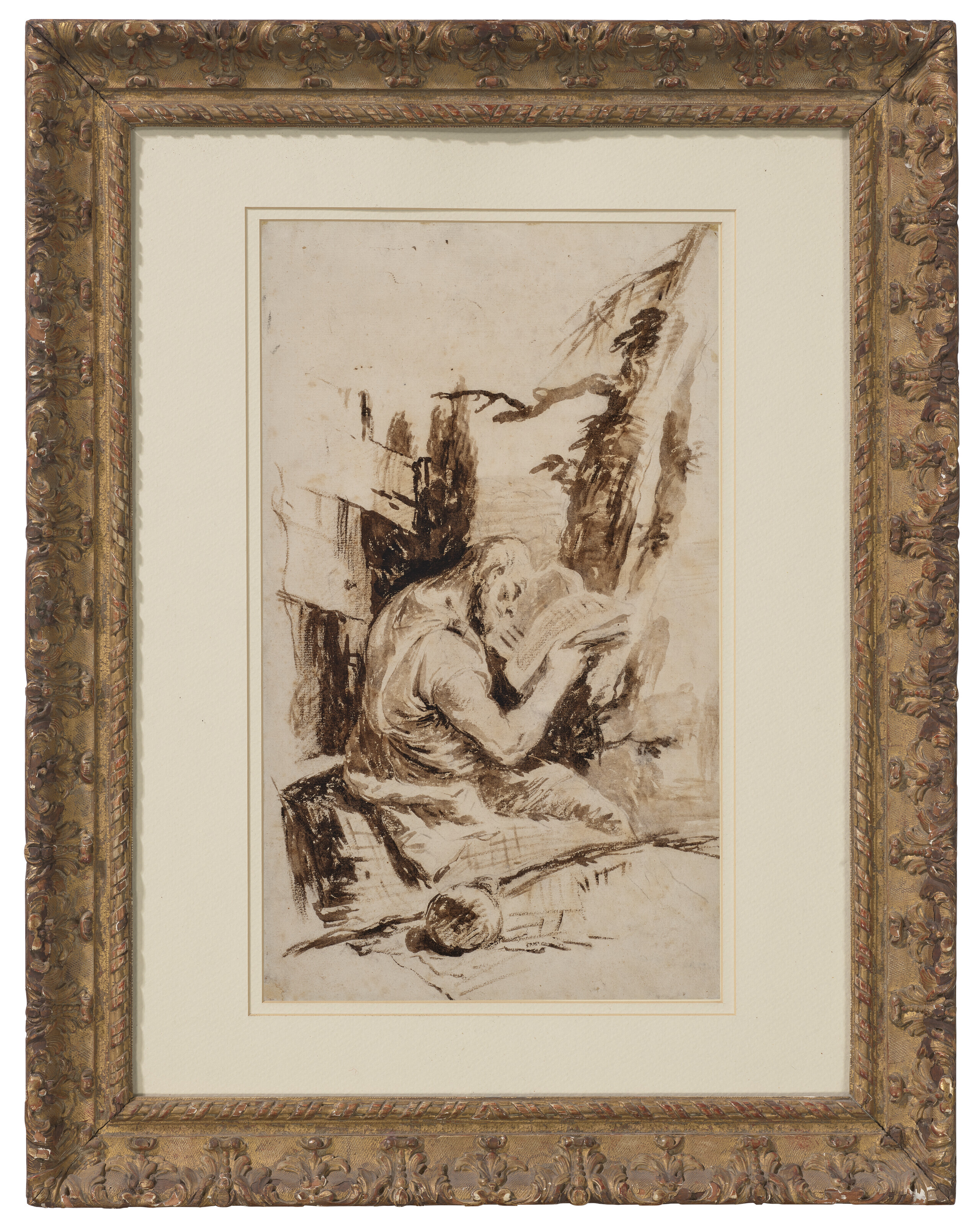 Giovanni Battista Tiepolo — Святой отшельник, читающий в пустыне, изображение 2