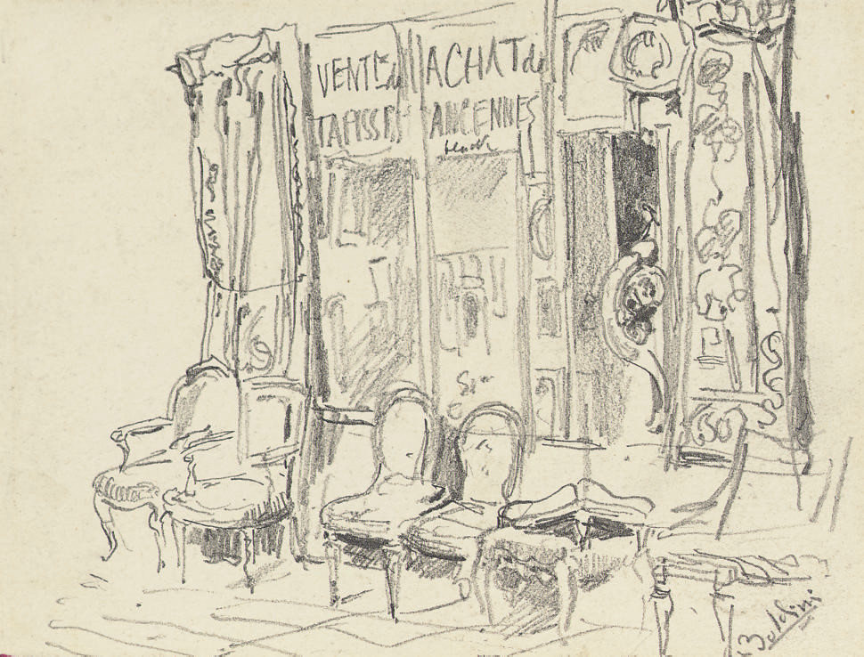 Giovanni Boldini — Внешний вид антикварного магазина