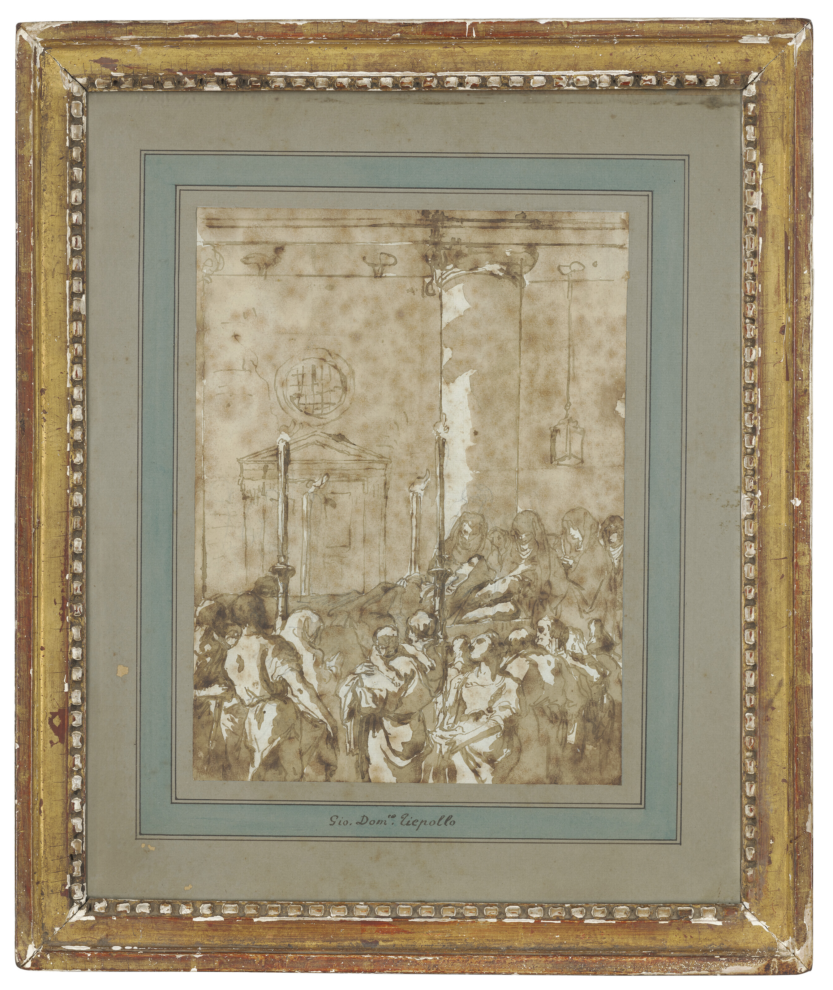Giovanni Domenico Tiepolo — Похороны монахини (лицевая сторона) ; Набросок женщины под вуалью (оборотная сторона), изображение 2