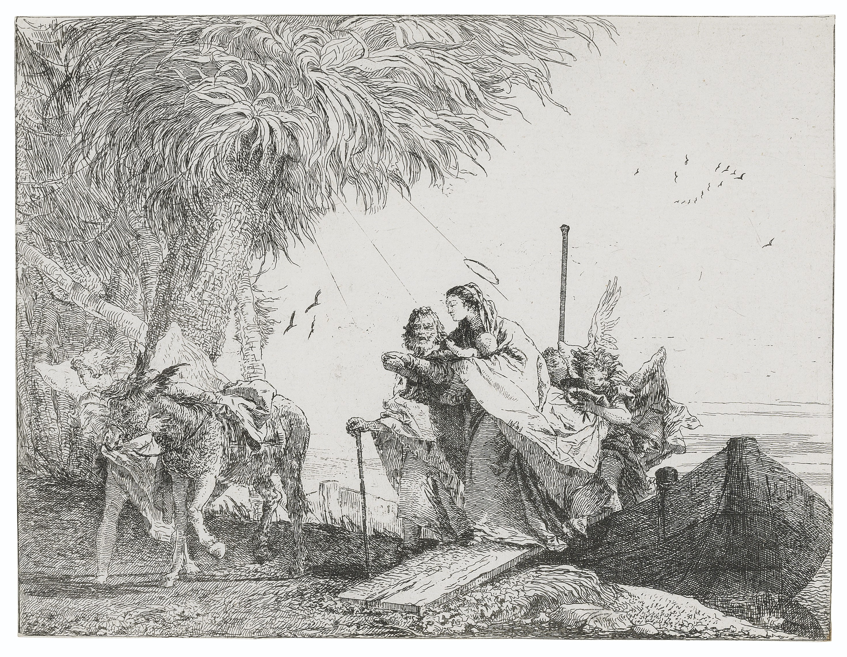 Giovanni Domenico Tiepolo — Две фотографии из фильма "Бегство в Египет", изображение 2