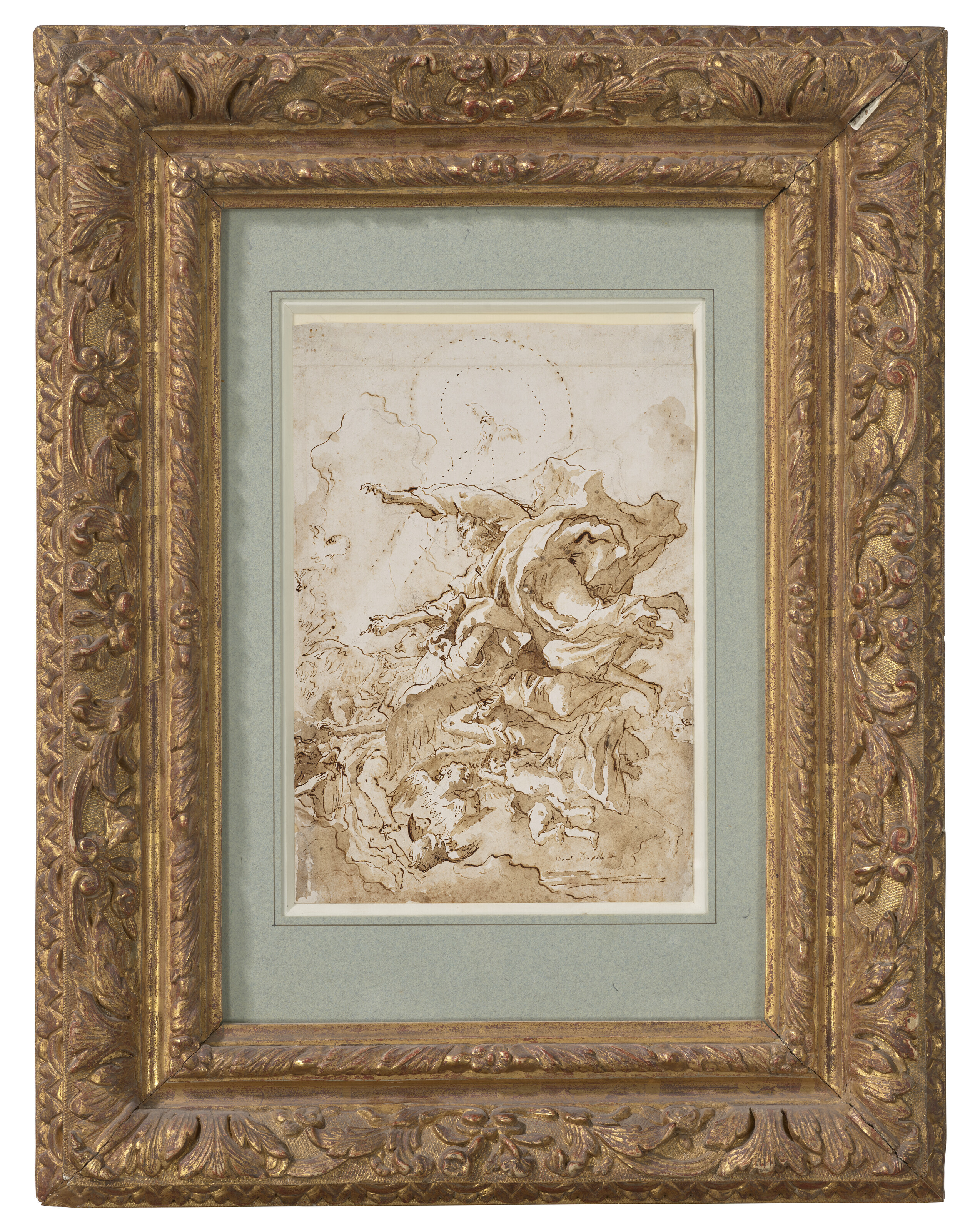 Giovanni Domenico Tiepolo — Бог-Отец, окруженный ангелами, и путти в облаках, изображение 2