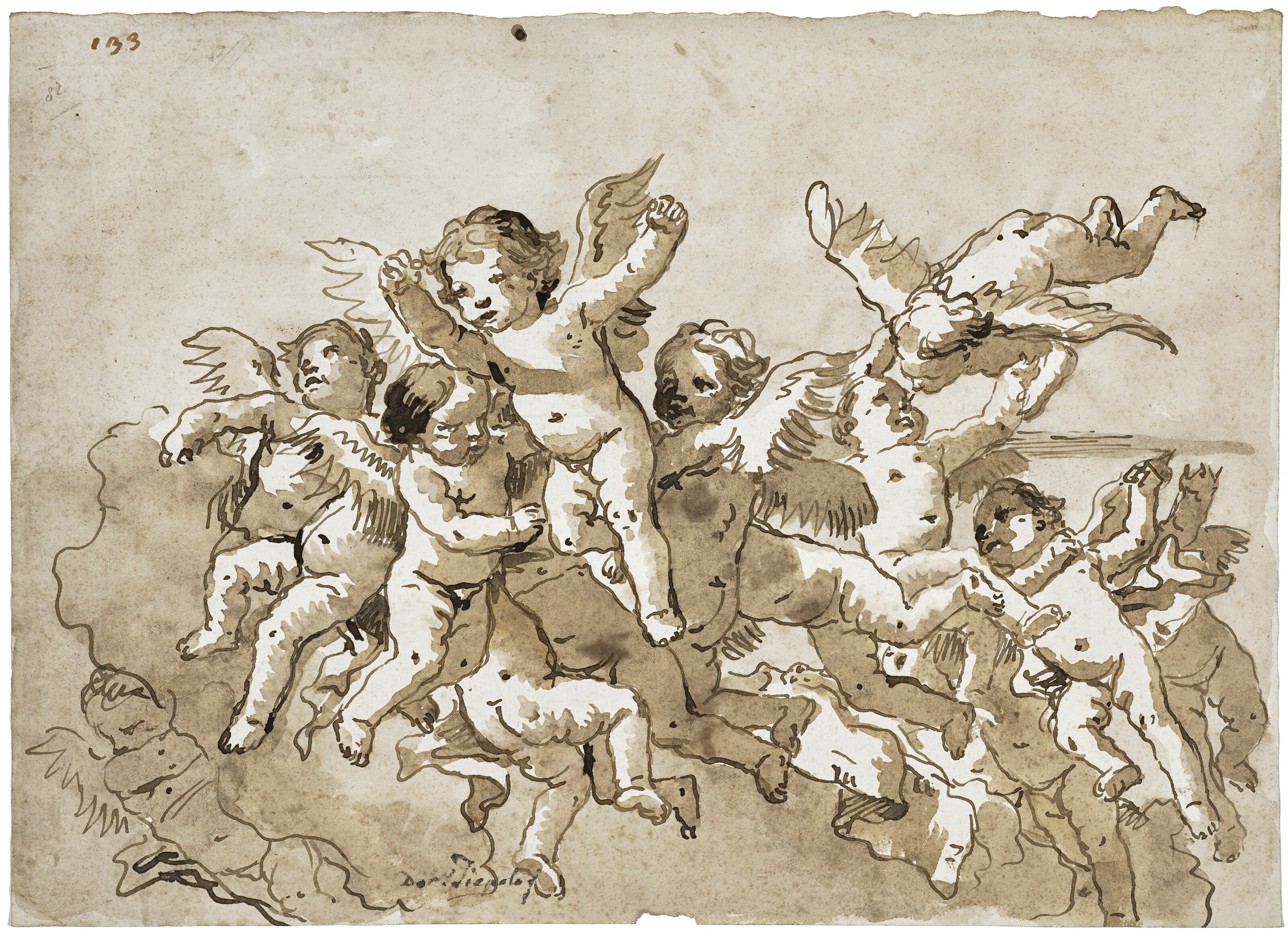 Giovanni Domenico Tiepolo — Аморини в полете