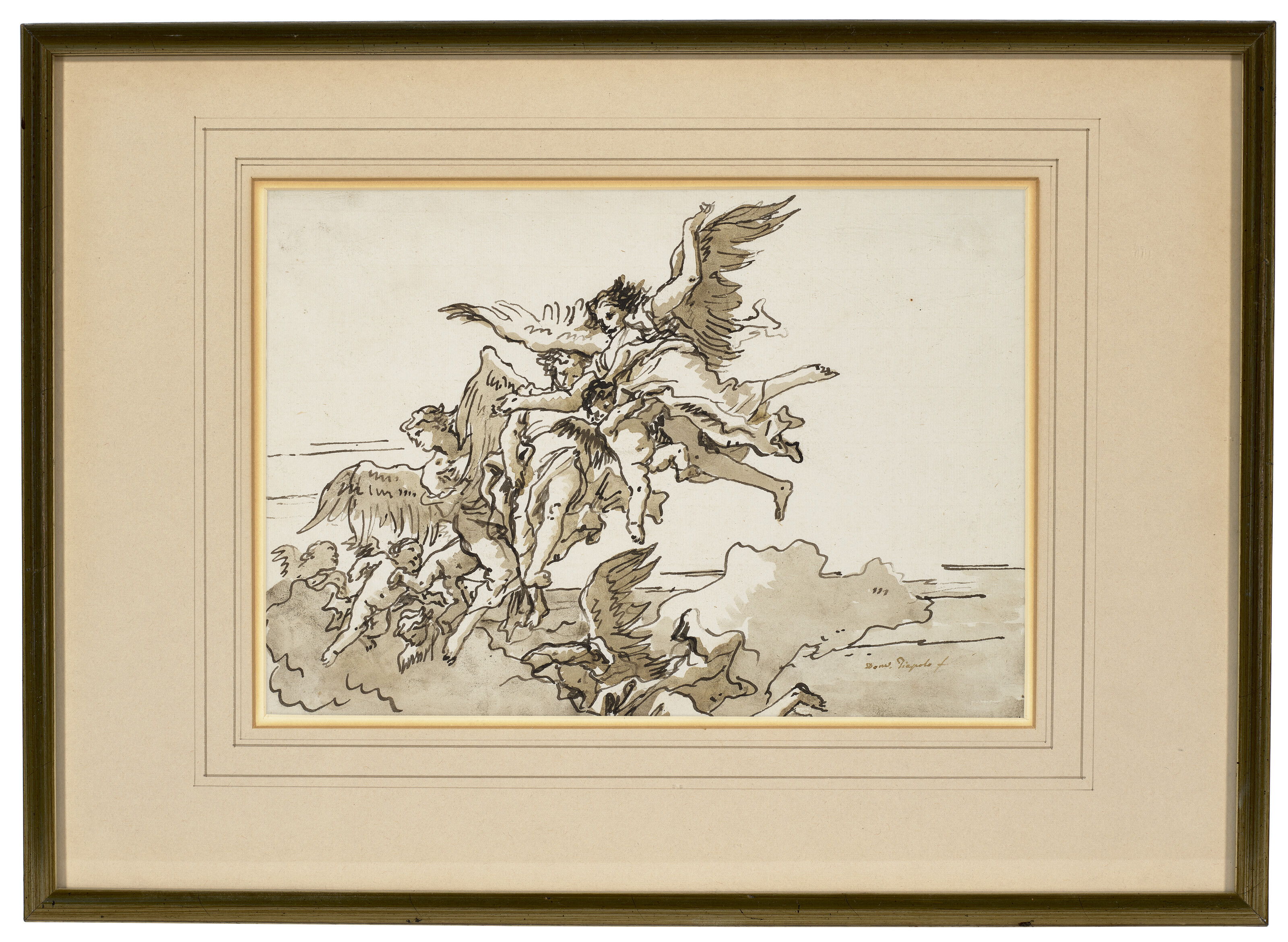 Giovanni Domenico Tiepolo — Ангелы и путти в облаках, изображение 2