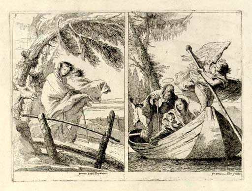 Giovanni Domenico Tiepolo — Две сцены из Путешествия в Египет (Р. 65-66)