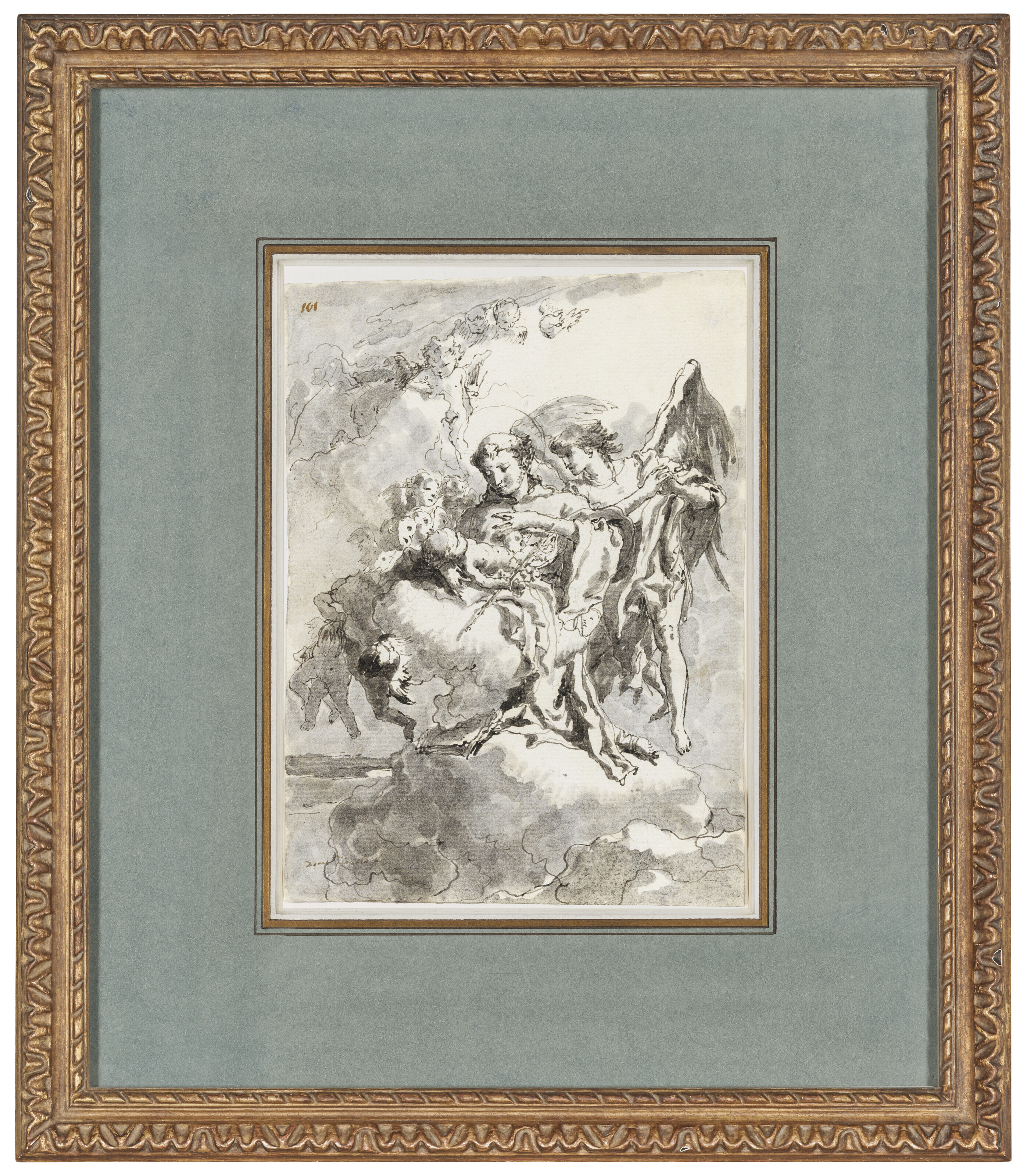 Giovanni Domenico Tiepolo — Святой Антоний Падуанский с Младенцем Христом во славе в окружении ангелов, изображение 2