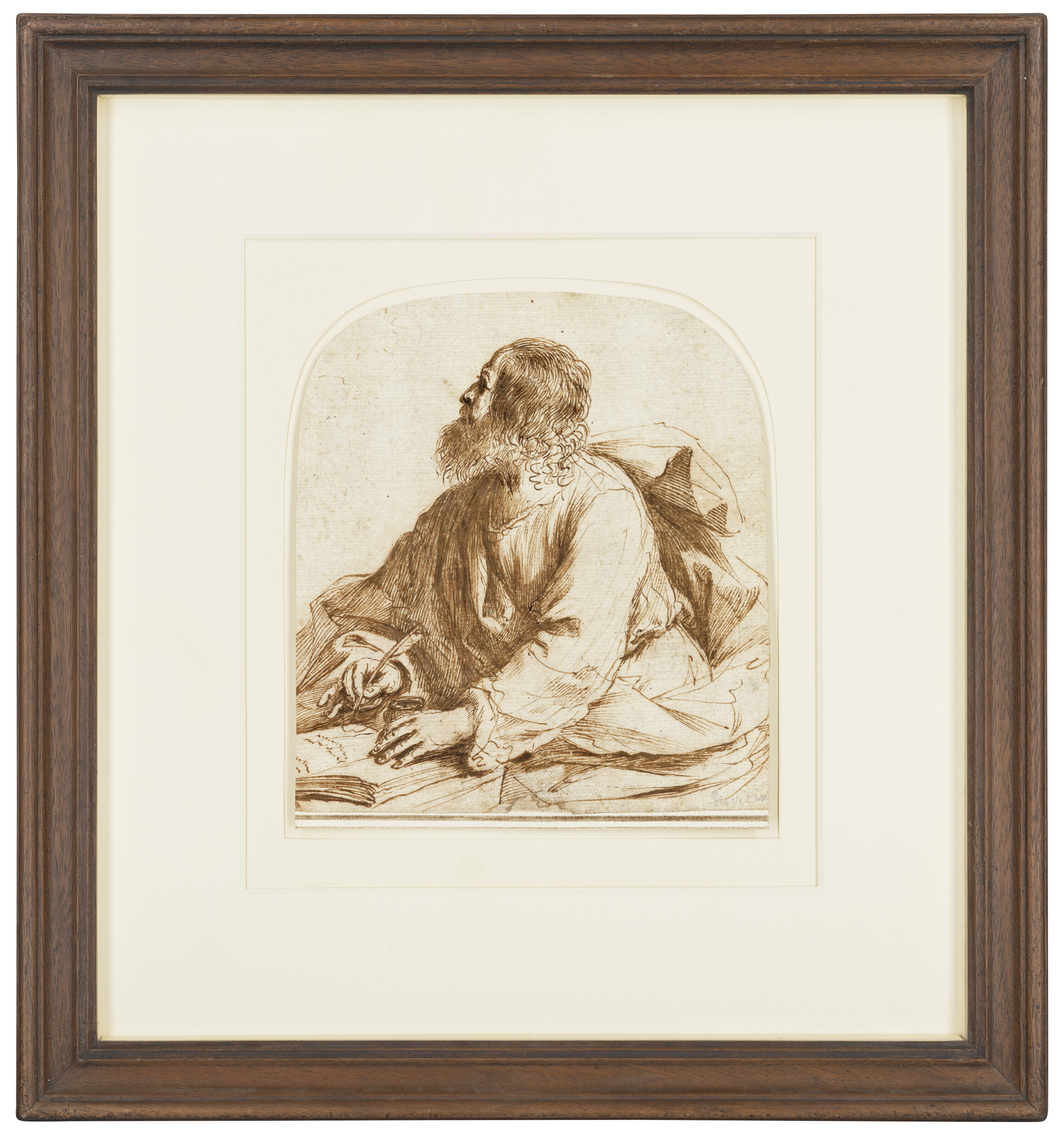 Giovanni Francesco Barbieri — Евангелист, сидящий за столом и отрывающийся от своих записей, изображение 2