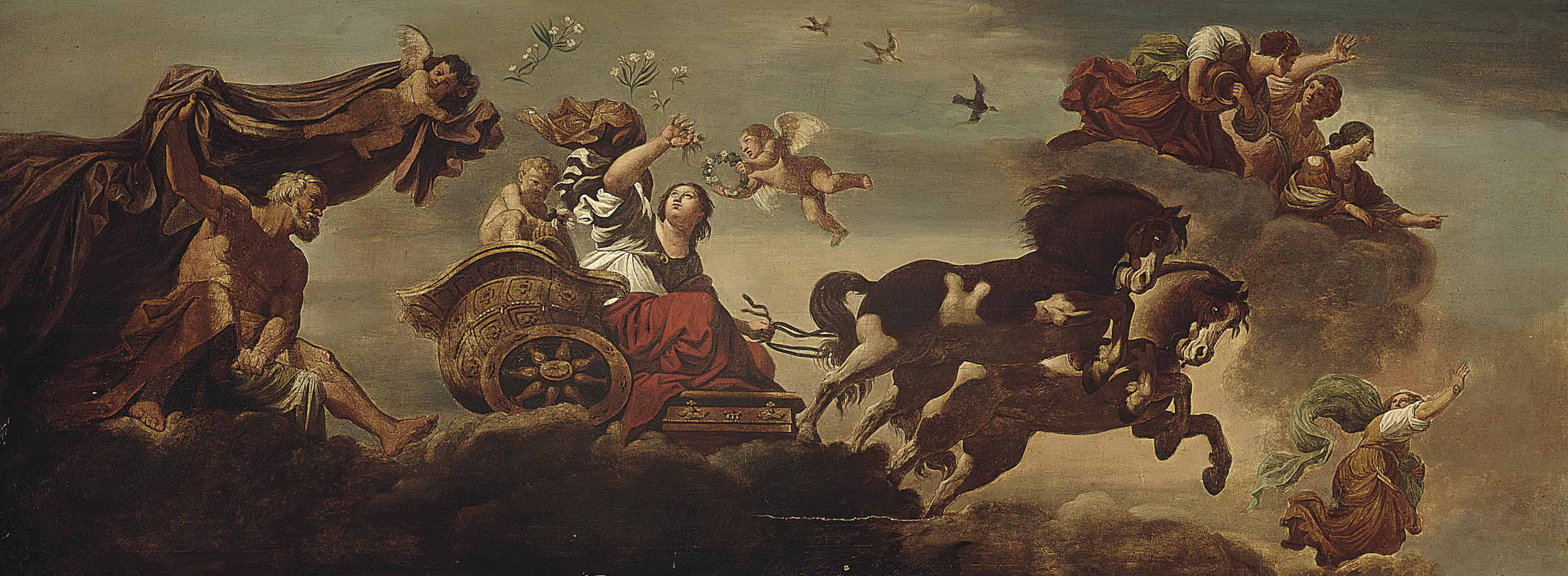 Giovanni Francesco Barbieri — Аполлон в своей колеснице, сопровождаемый Авророй, и Аврора