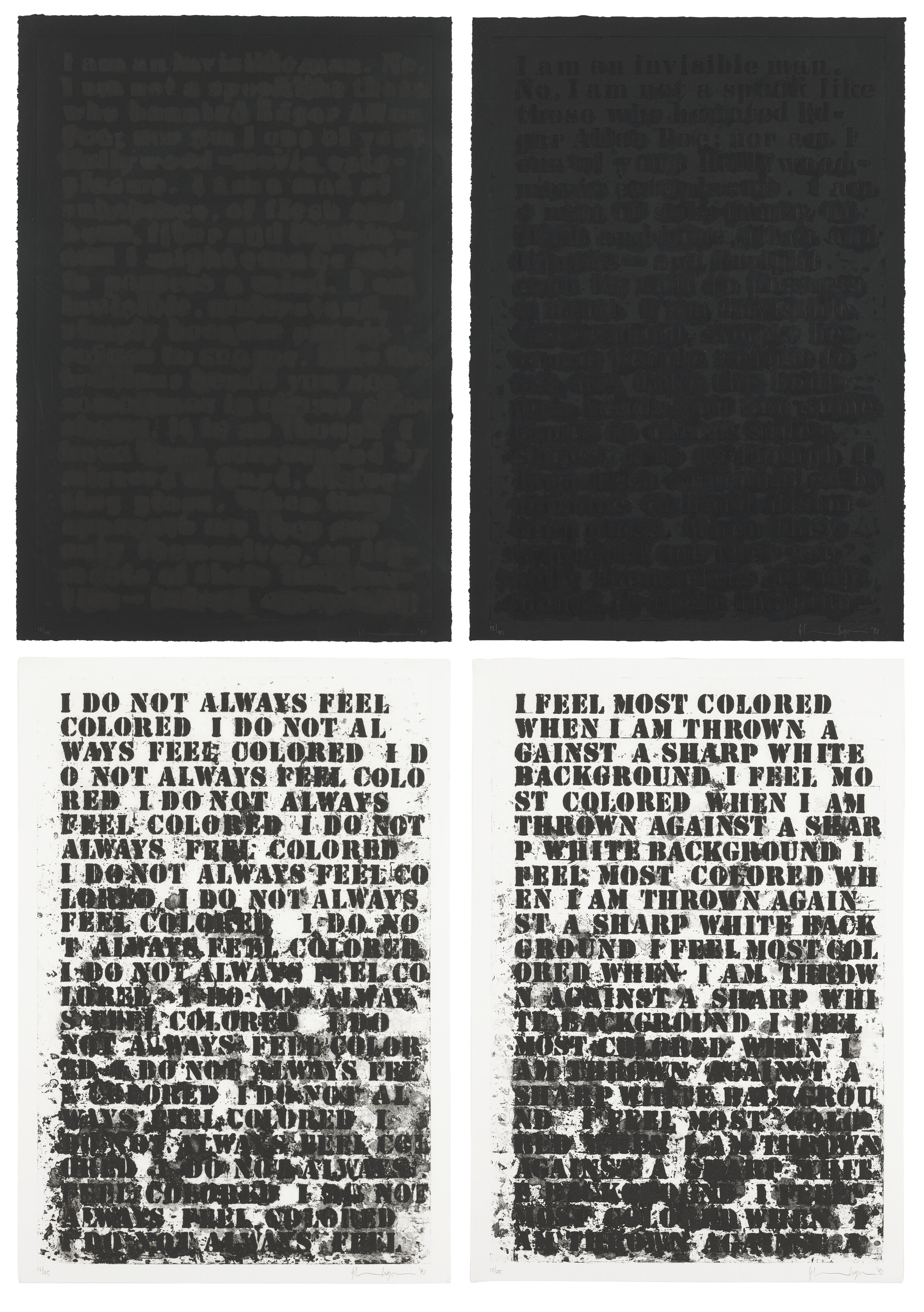 Glenn Ligon — Без названия (Четыре гравюры)