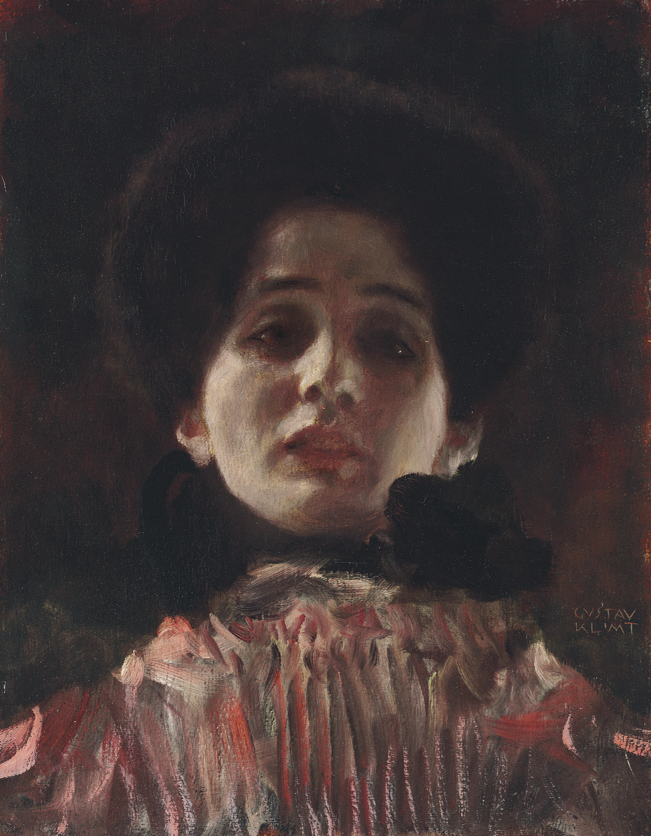 Gustav Klimt — Дама лицом к лицу с красивым лицом (Damenbildnis en face)