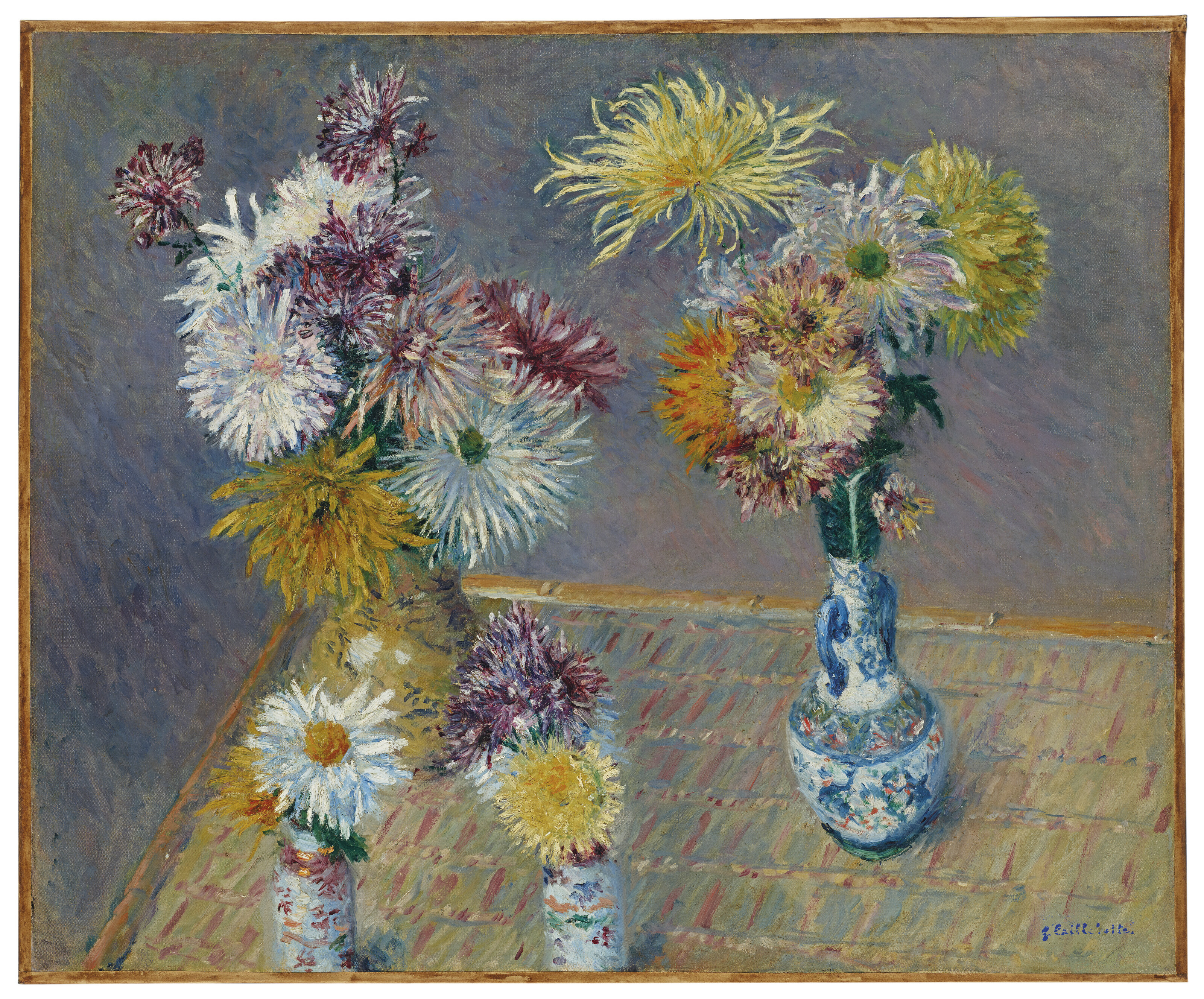 Gustave Caillebotte — Четыре вазы с хризантемами, изображение 2