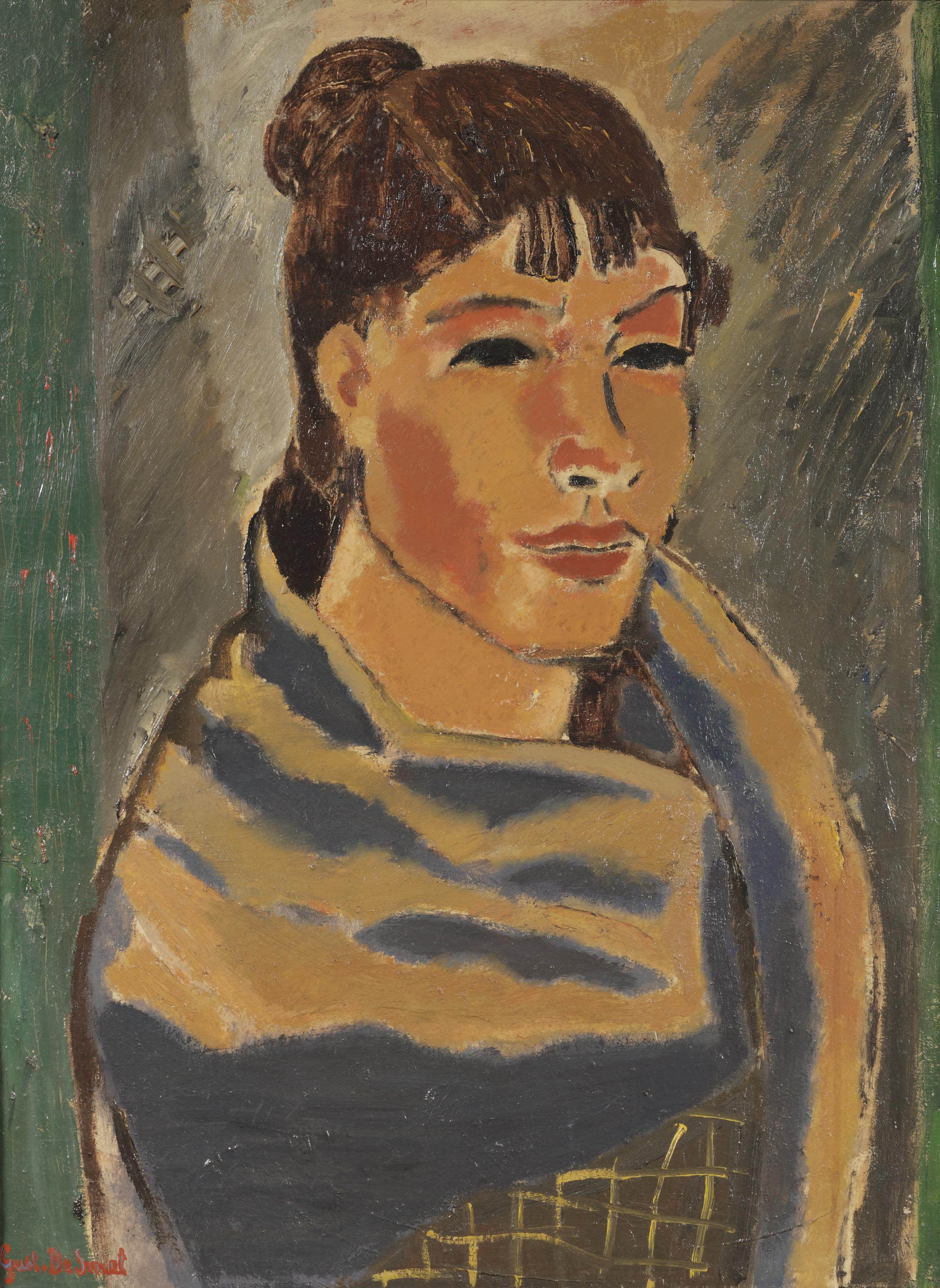 Gustave de Smet — Девушка в голубом шарфе