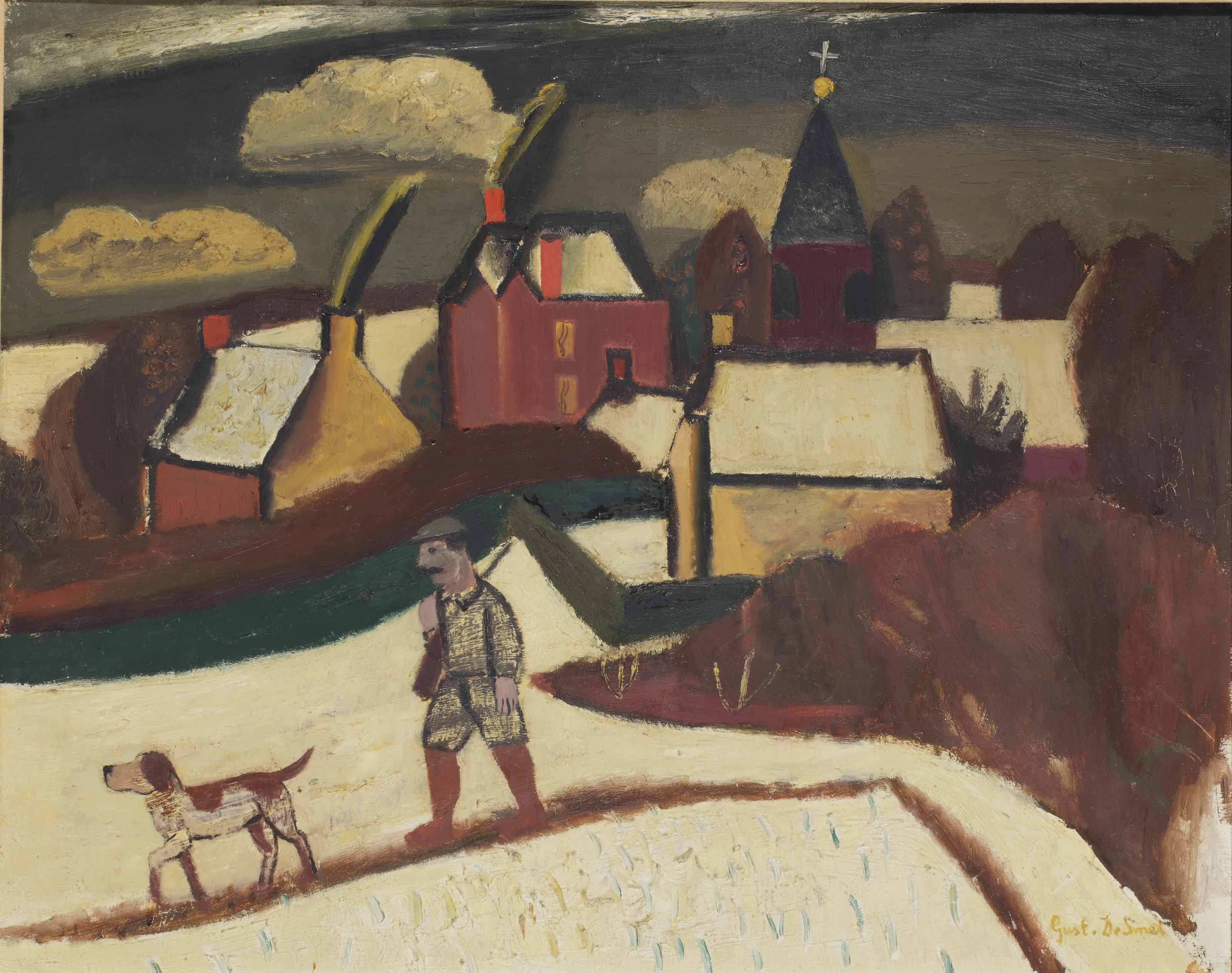 Gustave de Smet — Охотник в снегу
