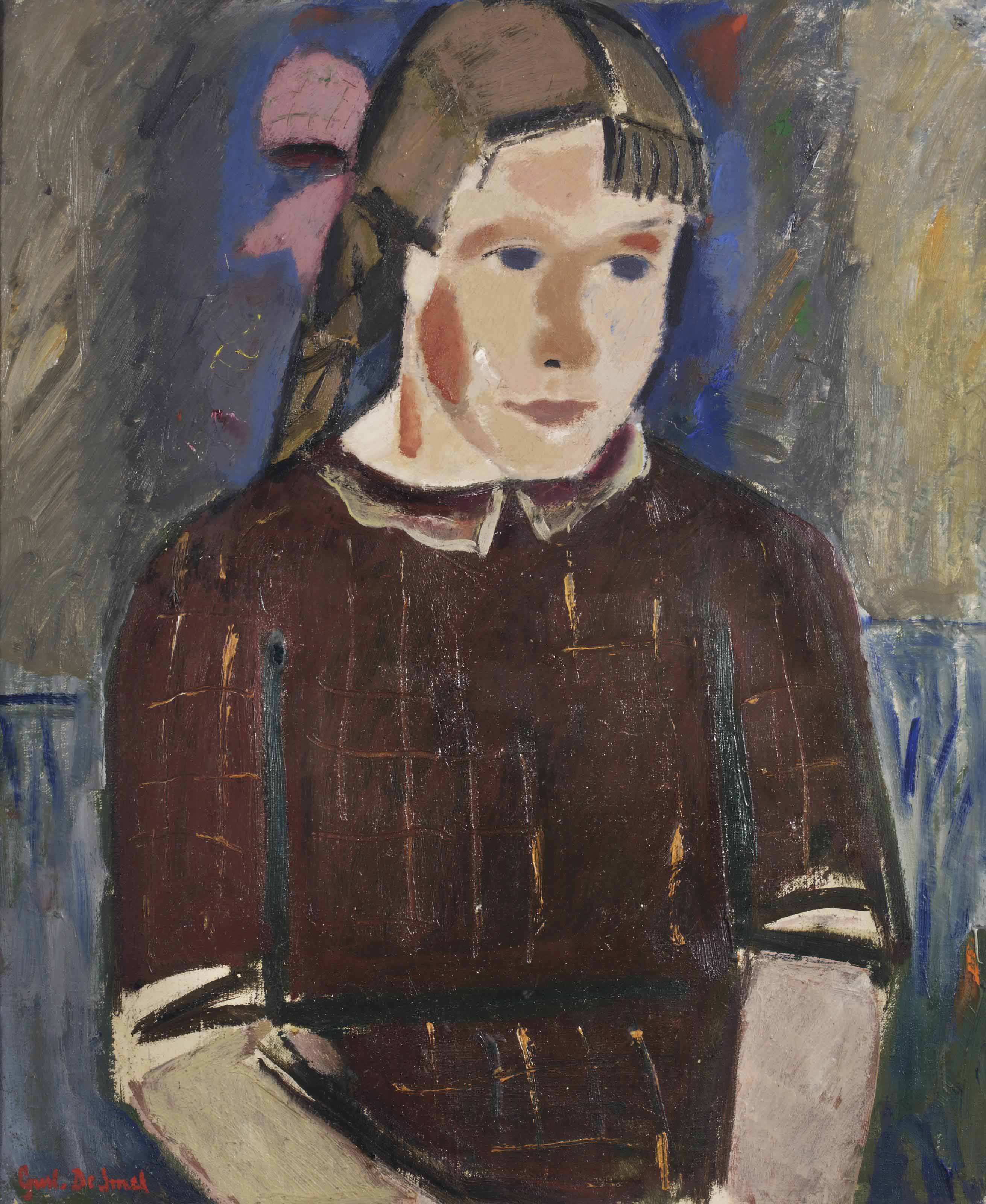 Gustave de Smet — Девушка с розовой лентой