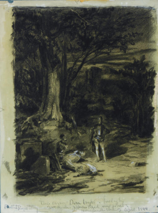 Gustave Dore — Солдаты у вечернего лагерного костра