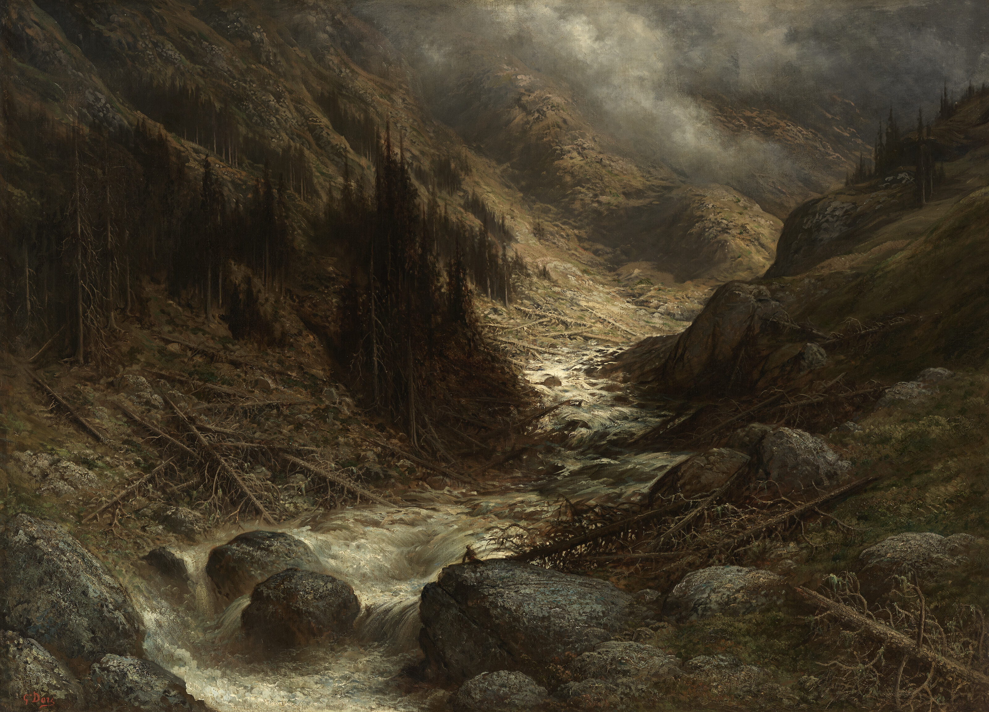 Gustave Dore — Поток воды в Ангадине