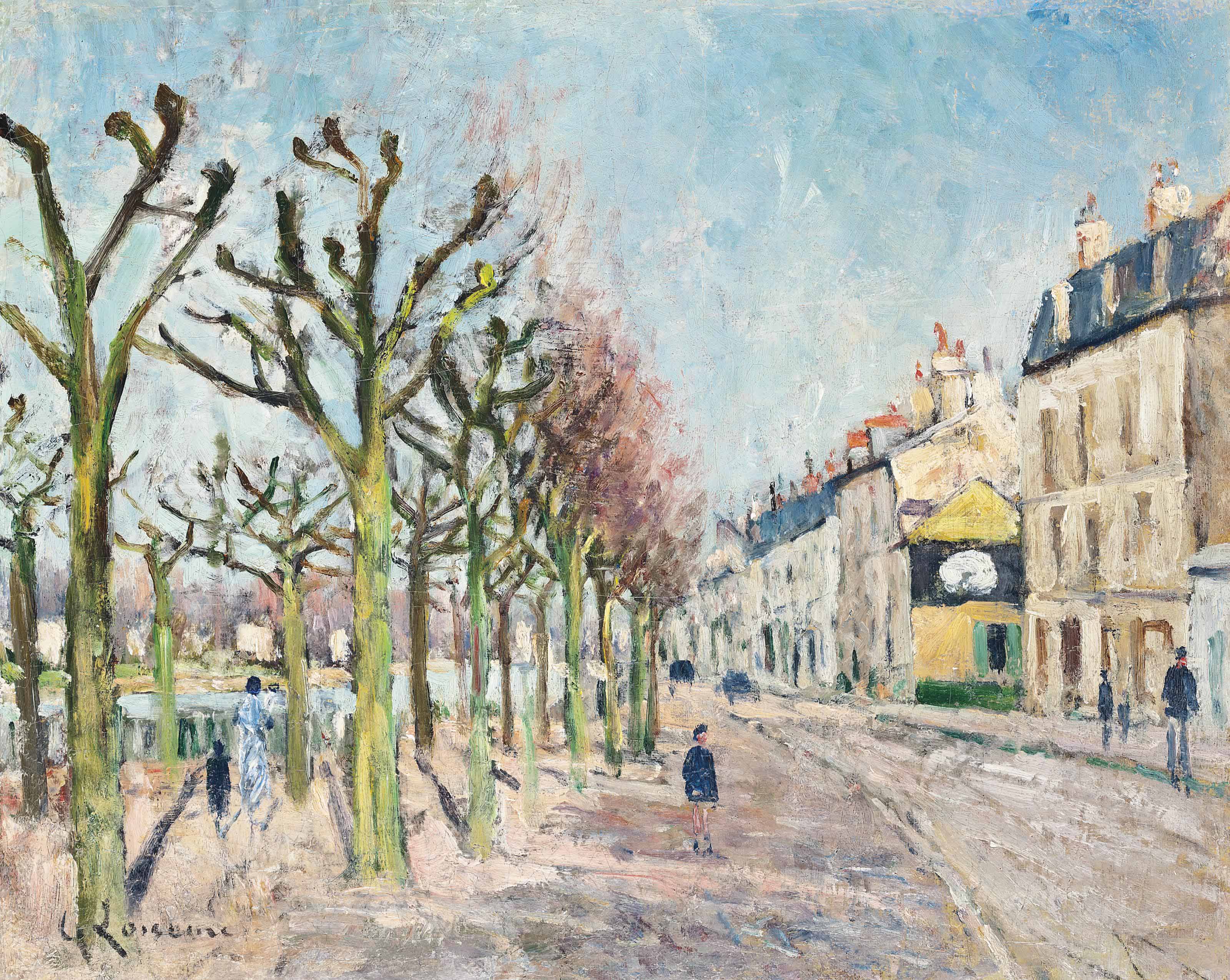 Gustave Loiseau — Набережная лонг-де-ла-Ривьер, деревня, Солей