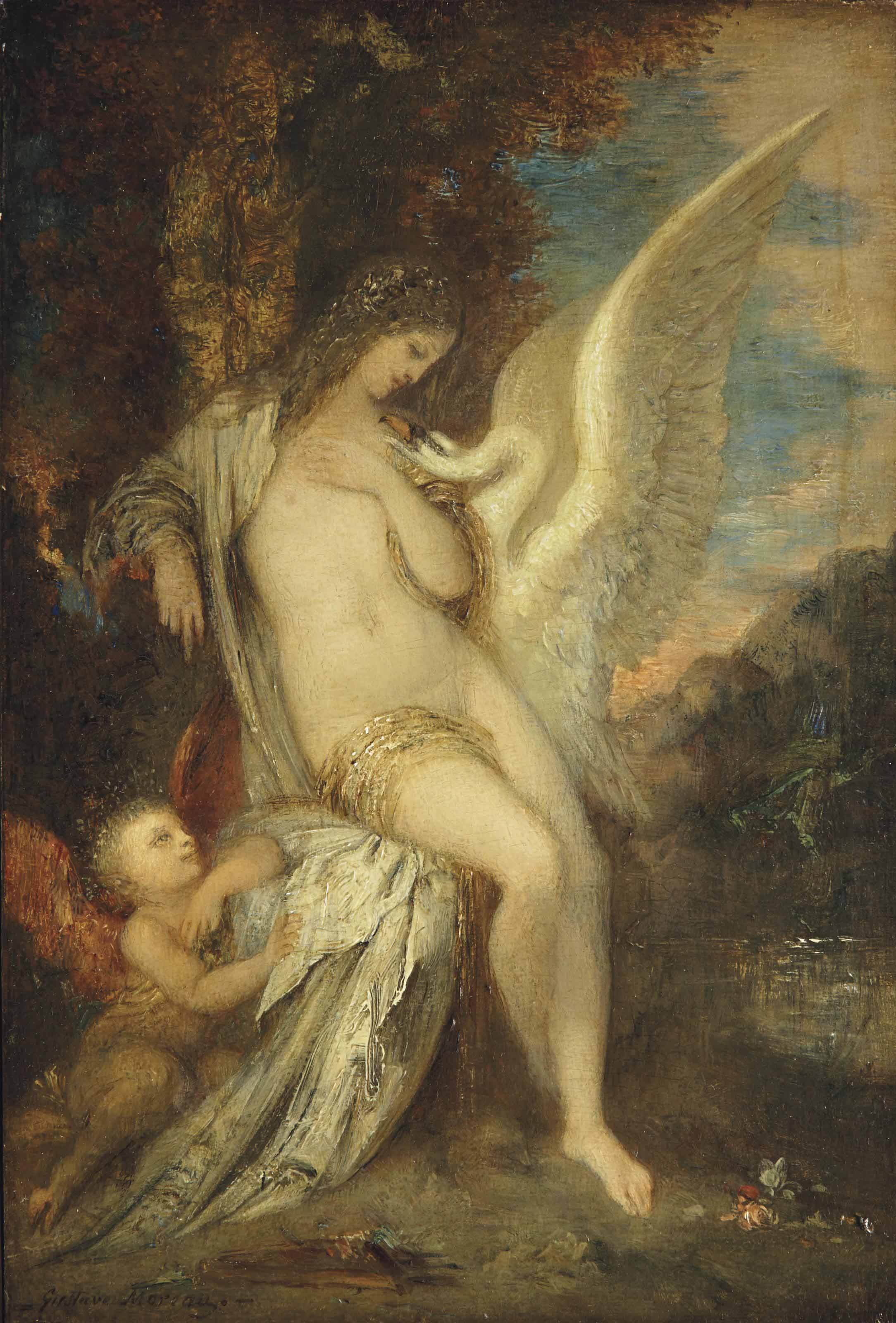 Gustave Moreau — Леда, лебедь и любовь