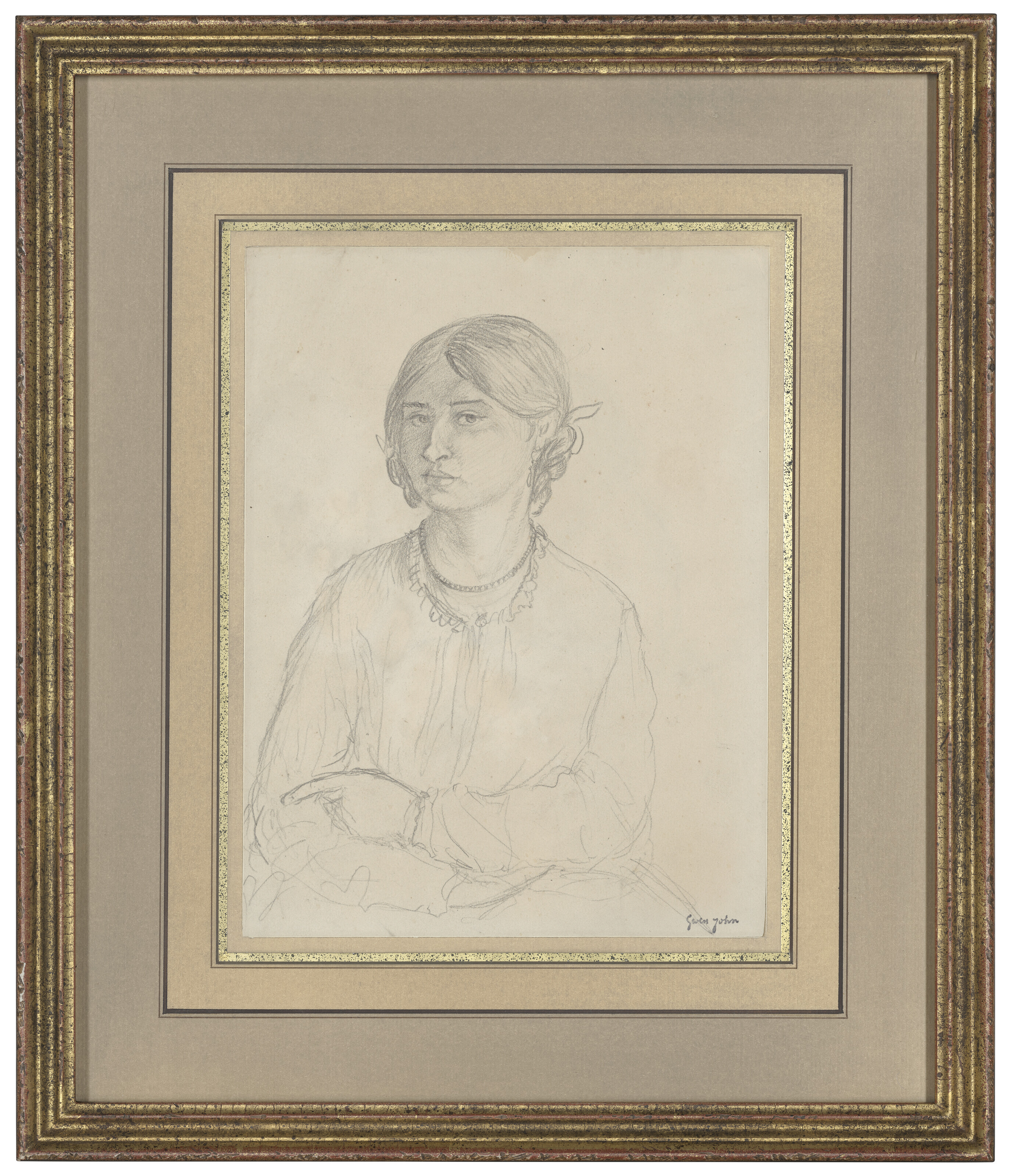Gwen John — Портрет Дорелии с заплетенными в косу волосами, изображение 2