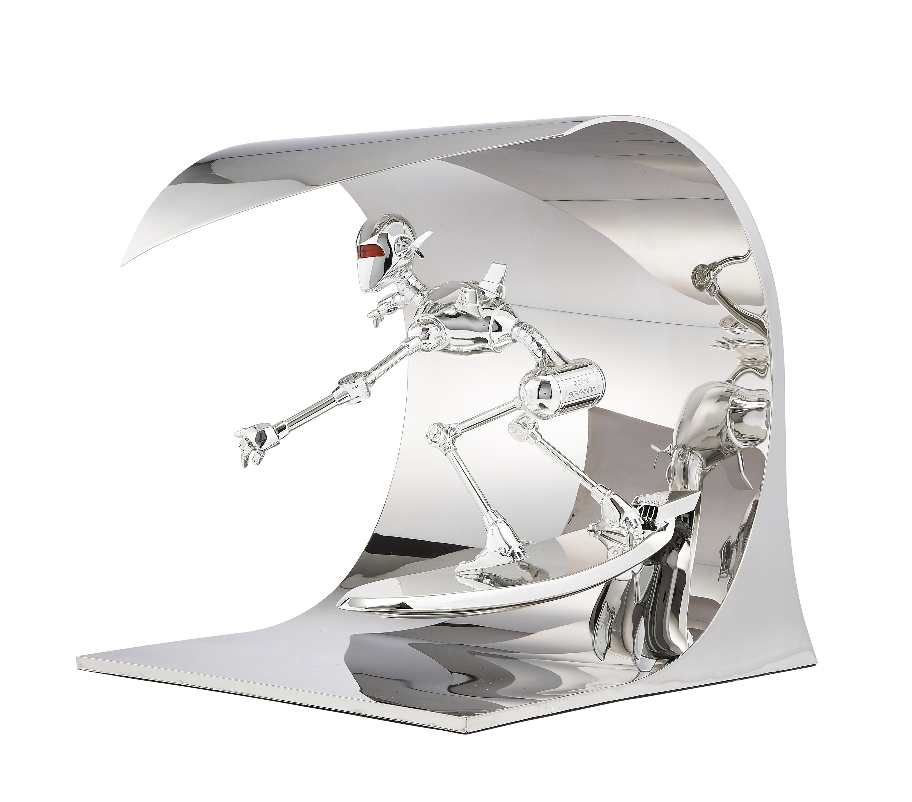 Hajime Sorayama — Робот-серфингист (серебристая версия)