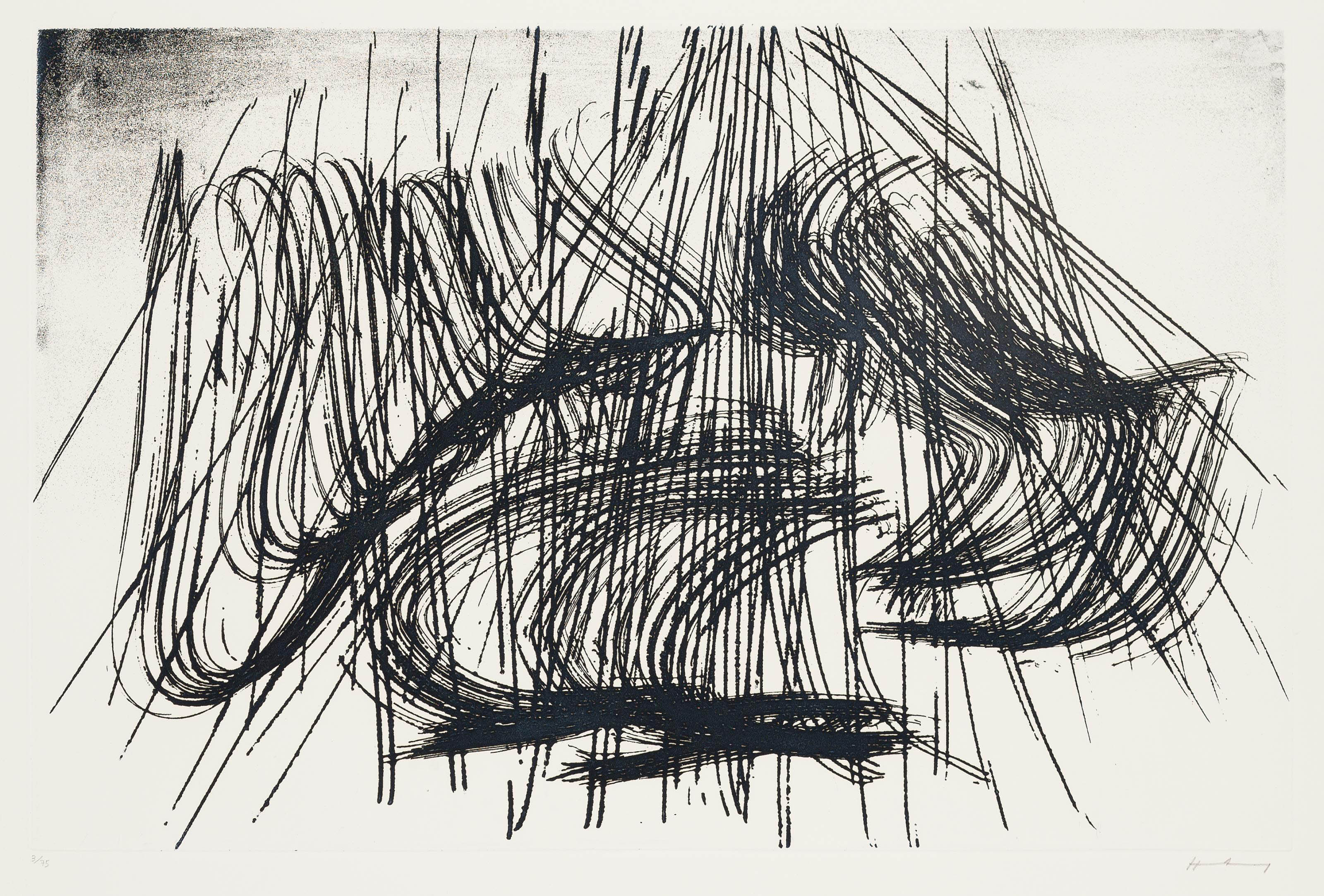 Hans Hartung — 5 агуафуэртес, Лас-Эстампас-де-ла-Комета; Густаво Гили, Барселона, 1971, изображение 2