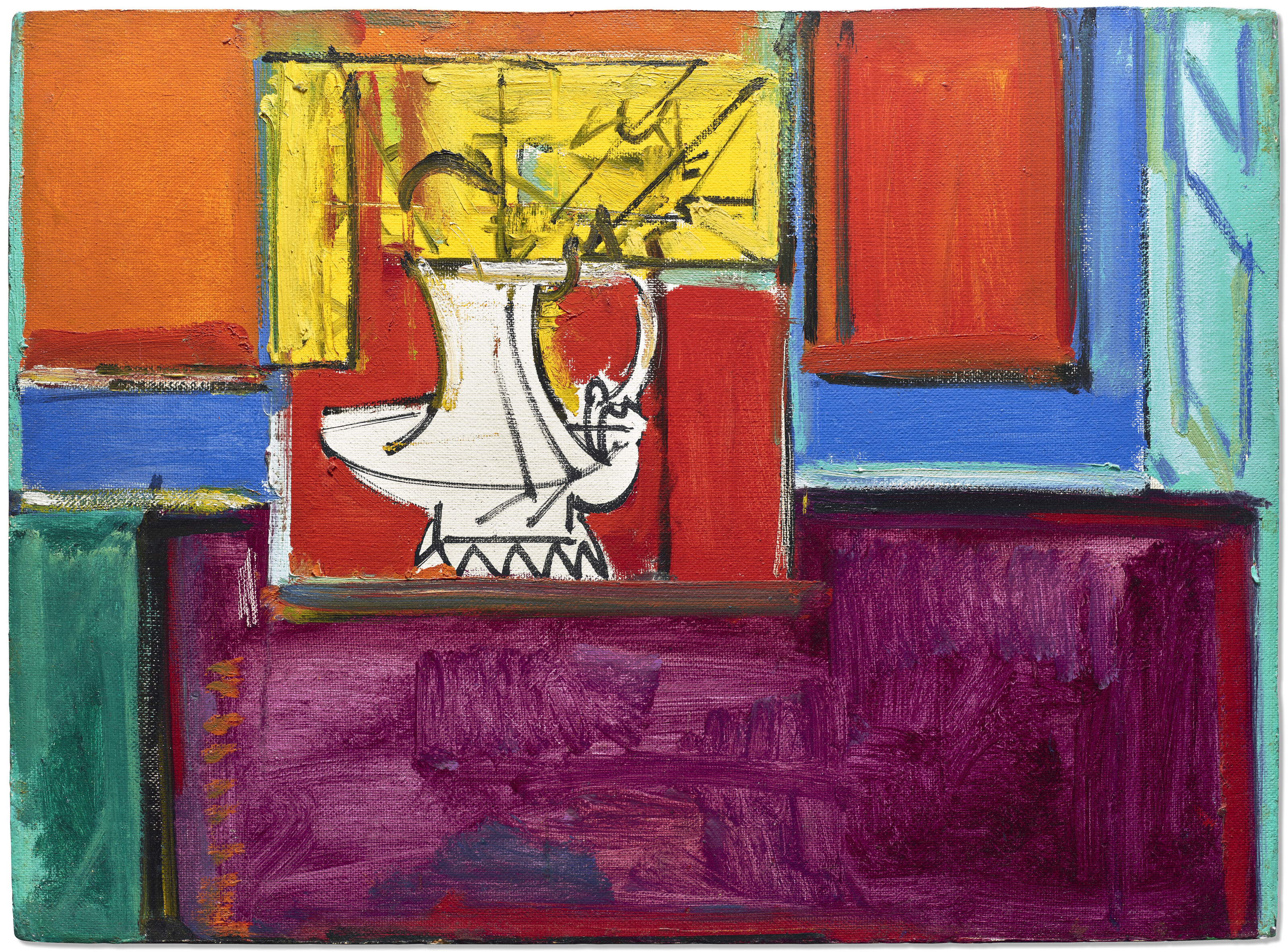 Hans Hofmann — Ваза, мебель и книги, изображение 2