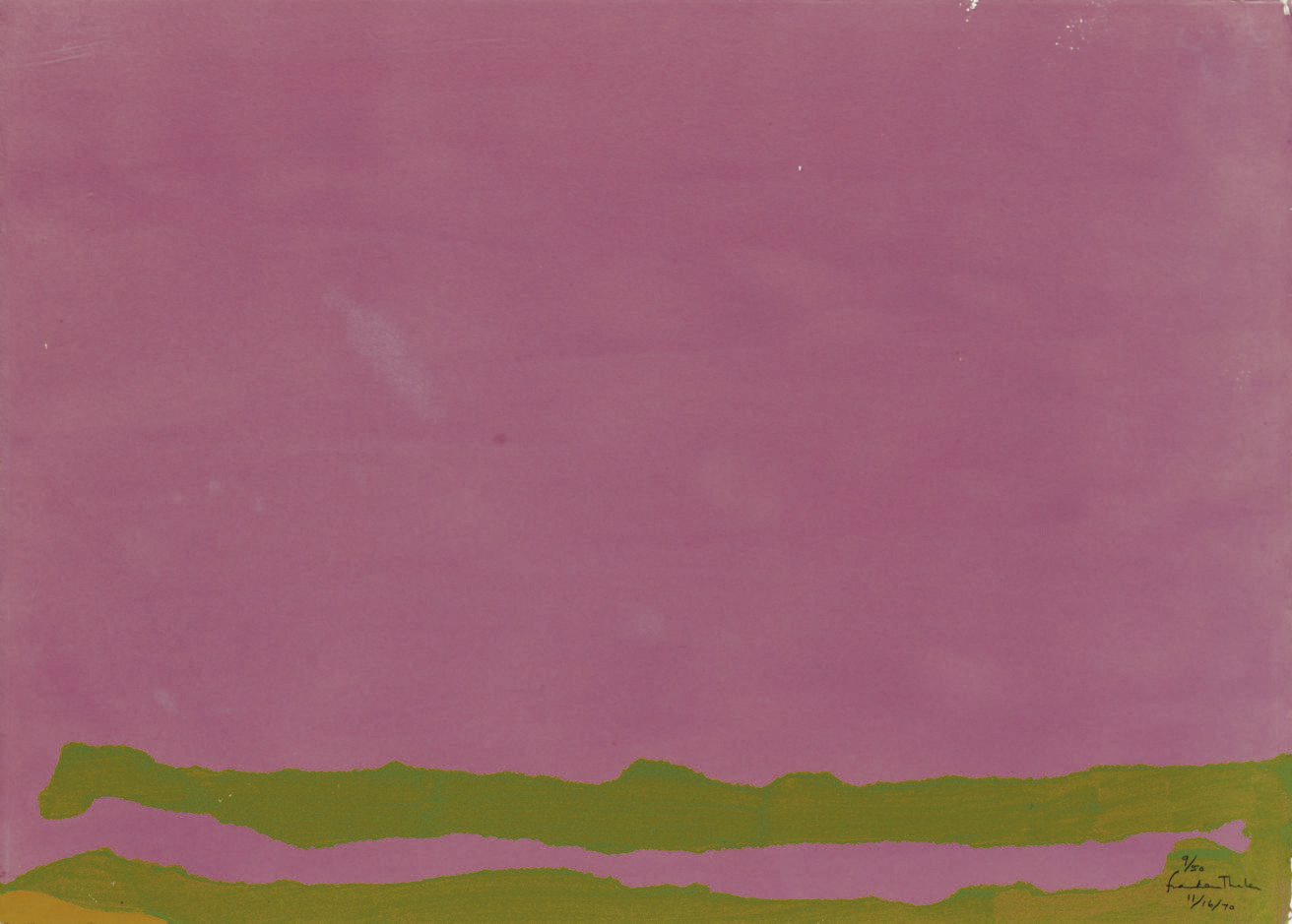 Helen Frankenthaler — Зеленому нравится сиреневый, от Four Pochoirs (H. 30)