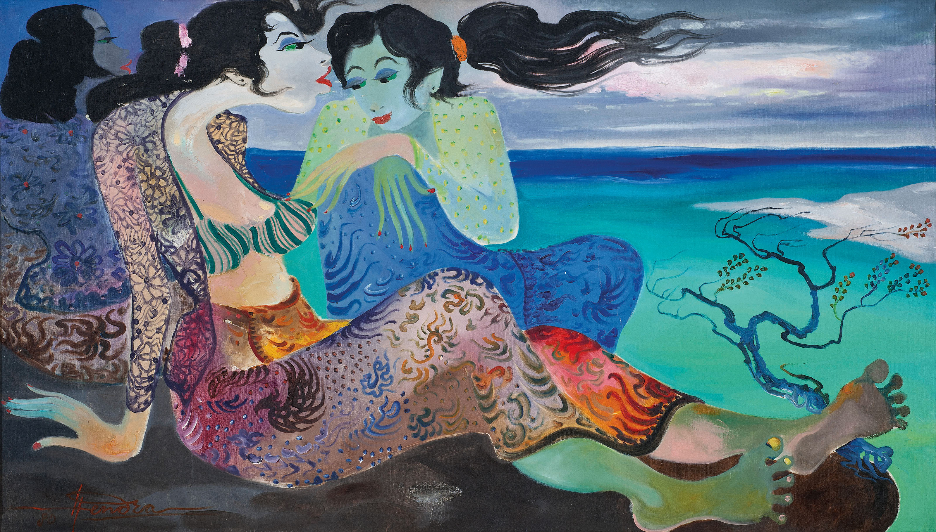 Hendra Gunawan — Дамы на пляже