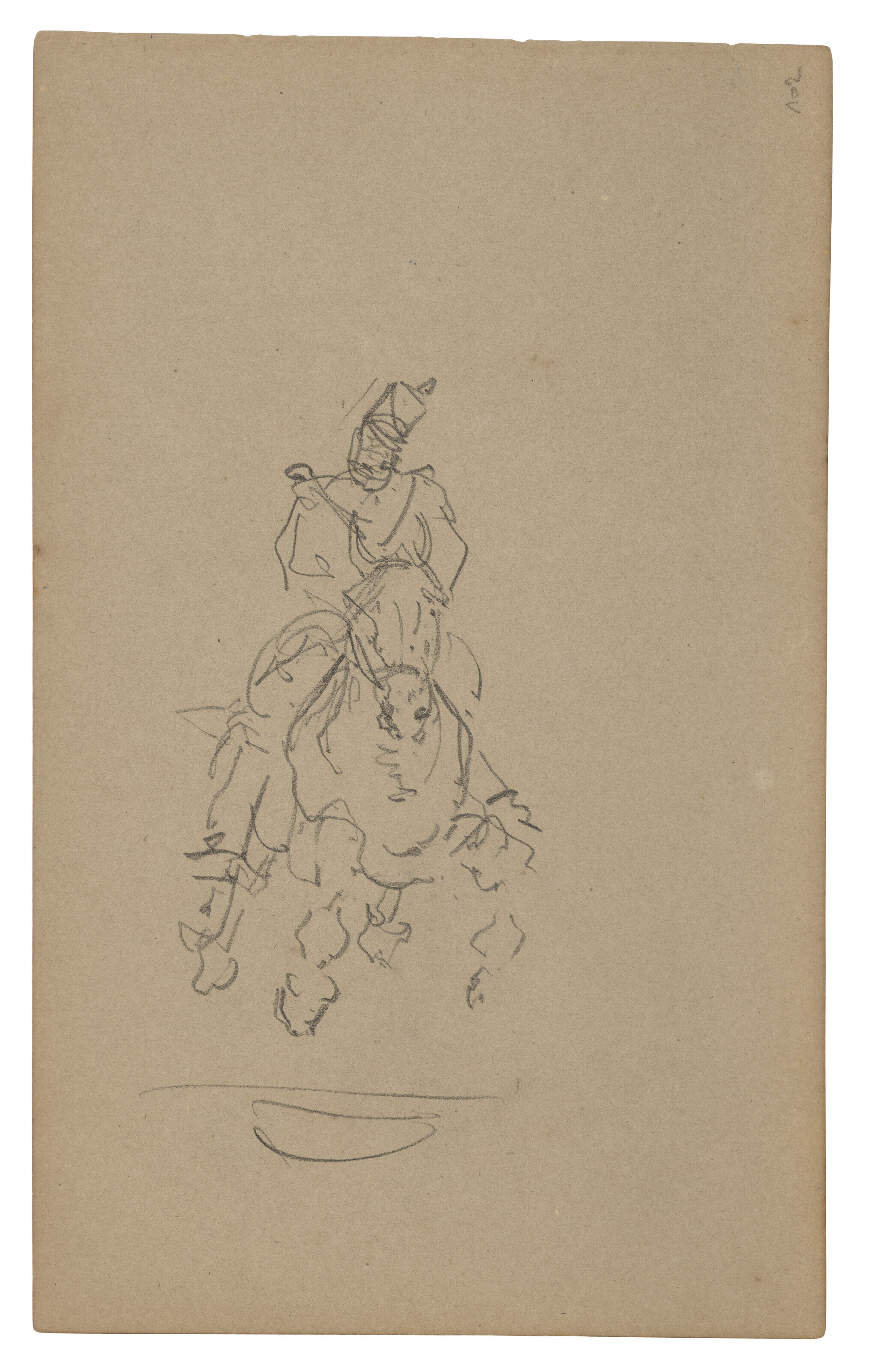 Henri de Toulouse-Lautrec — Кавалер ( спереди ); Военный маневр и рыцарские этюды ( сзади ), изображение 2