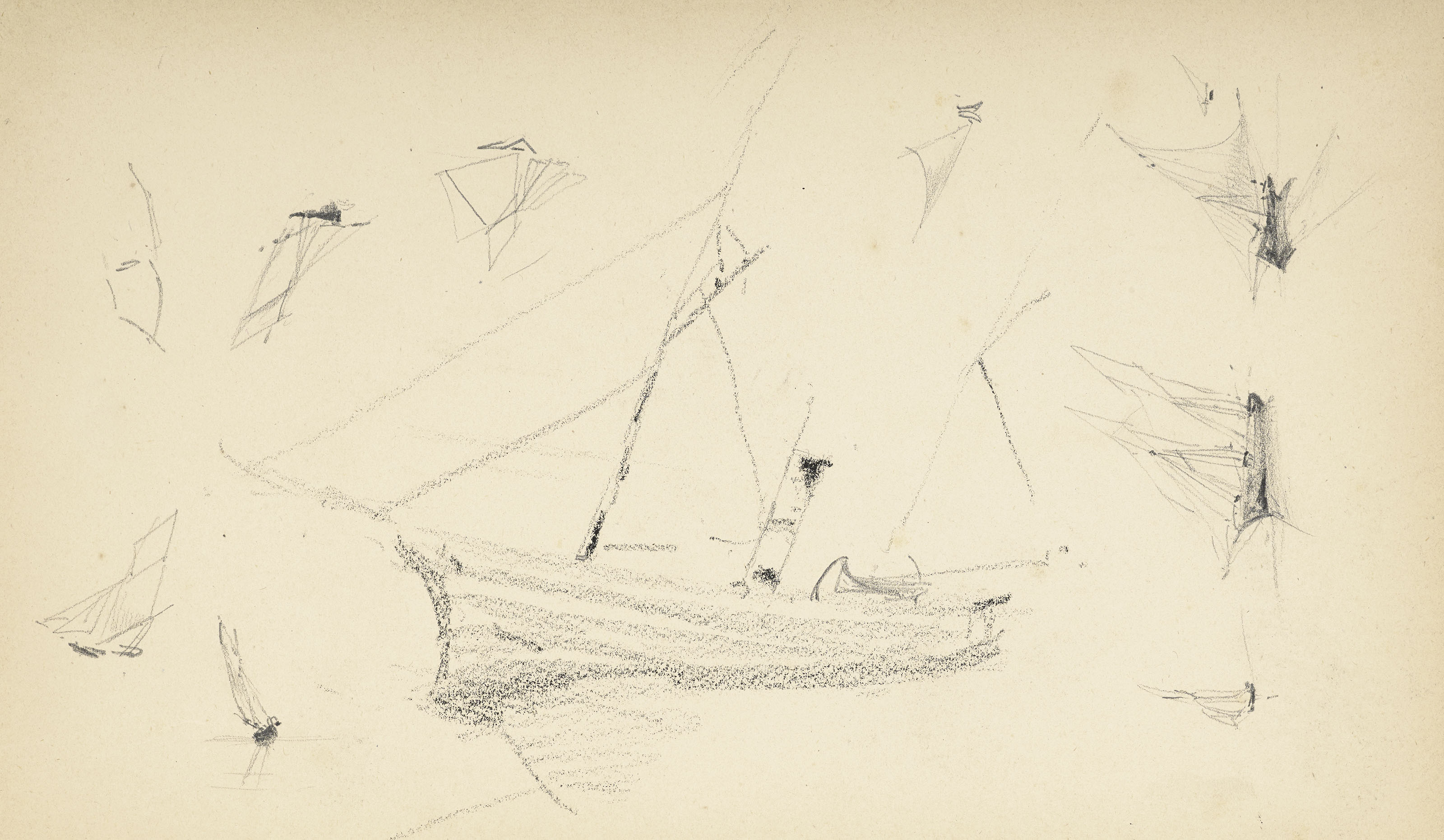 Henri de Toulouse-Lautrec — Вуаль и этюд персонажей ( спереди ); Этюд бато ( сзади ), изображение 2