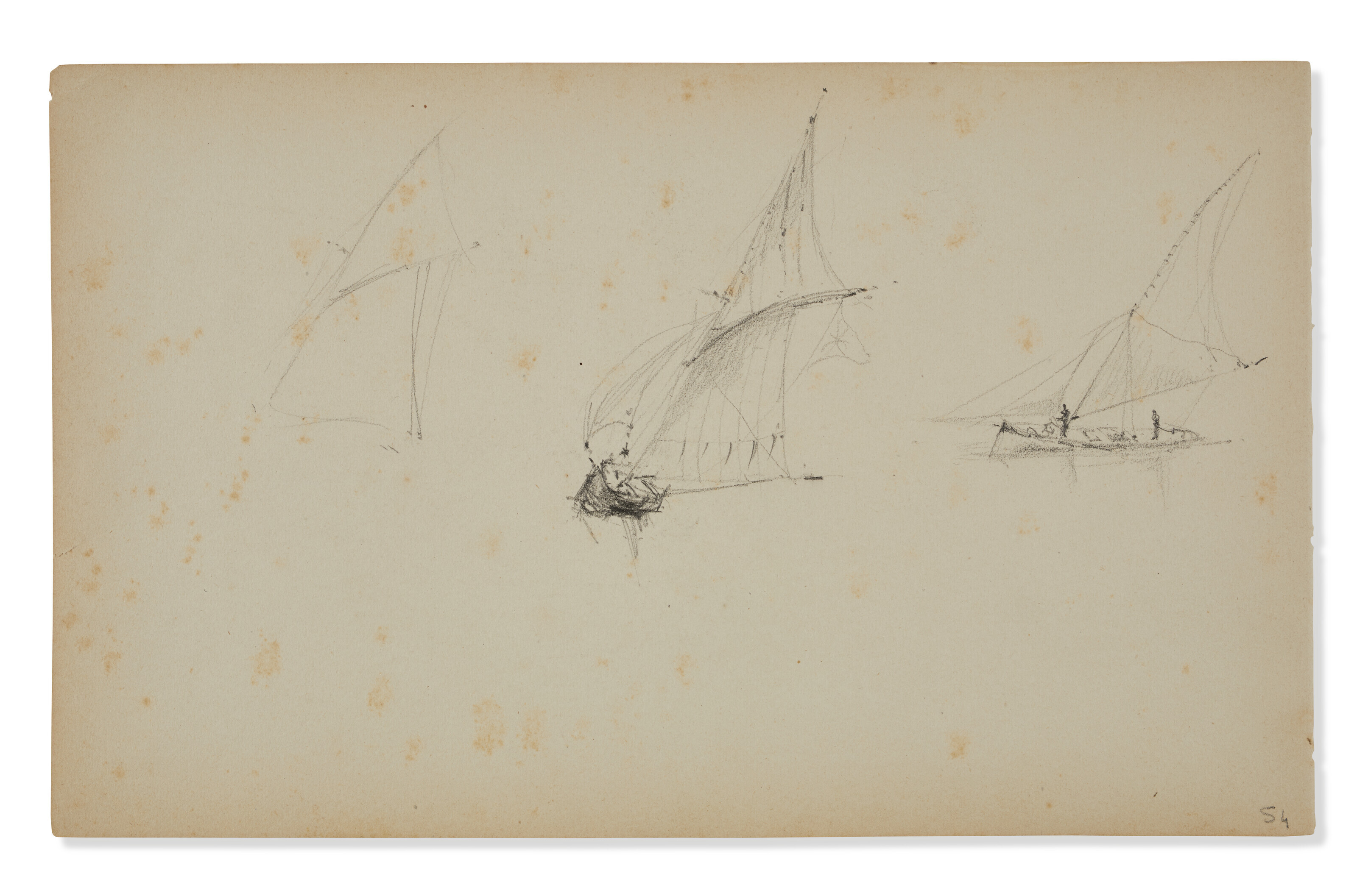 Henri de Toulouse-Lautrec — Этюды о персонажах ( лицевая сторона ); Этюды о вуалях ( оборотная сторона ), изображение 2