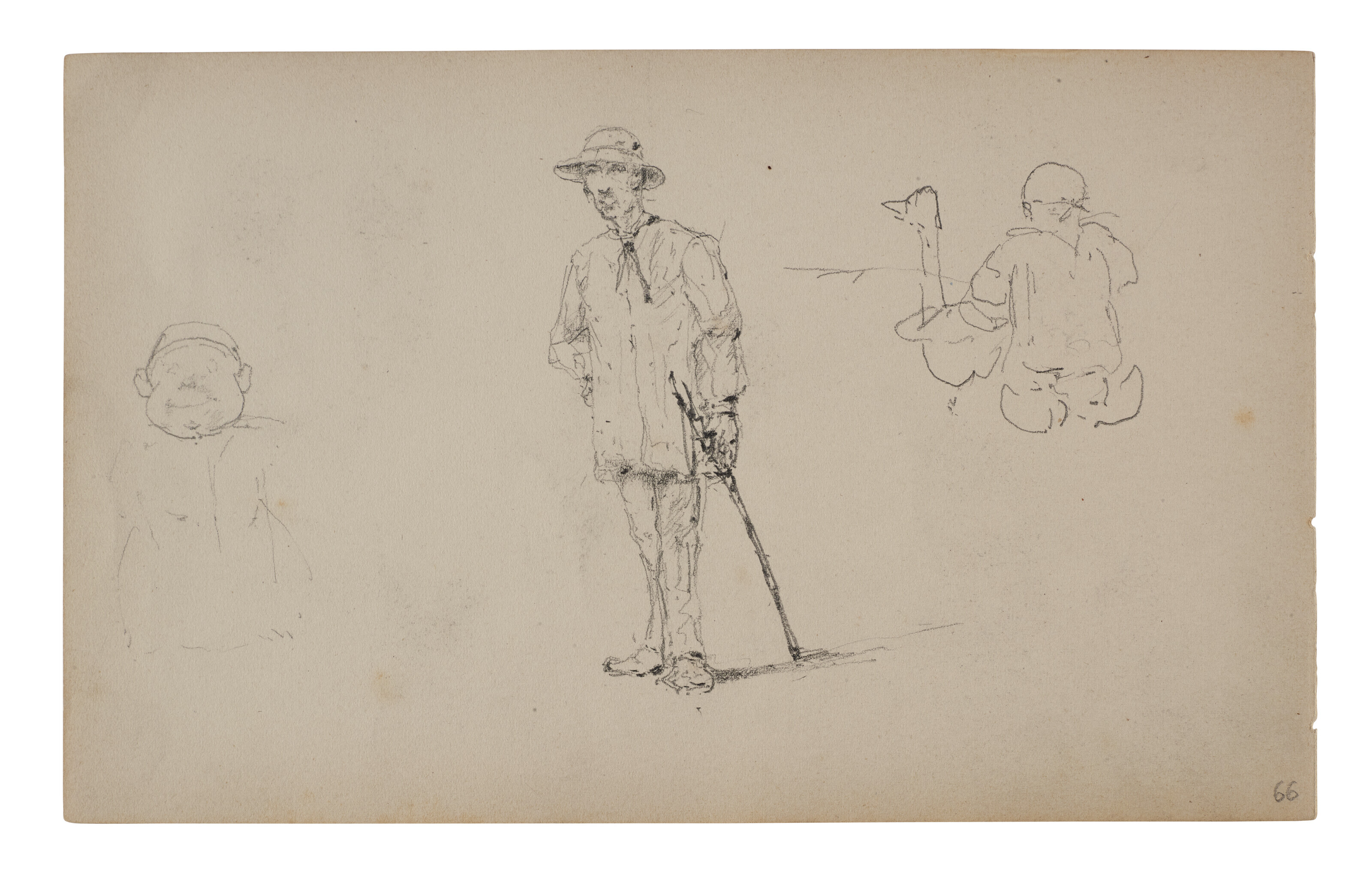 Henri de Toulouse-Lautrec — Мужчина в дебюте и авторские этюды ( справа ); Кавалькада ( сзади ), изображение 2