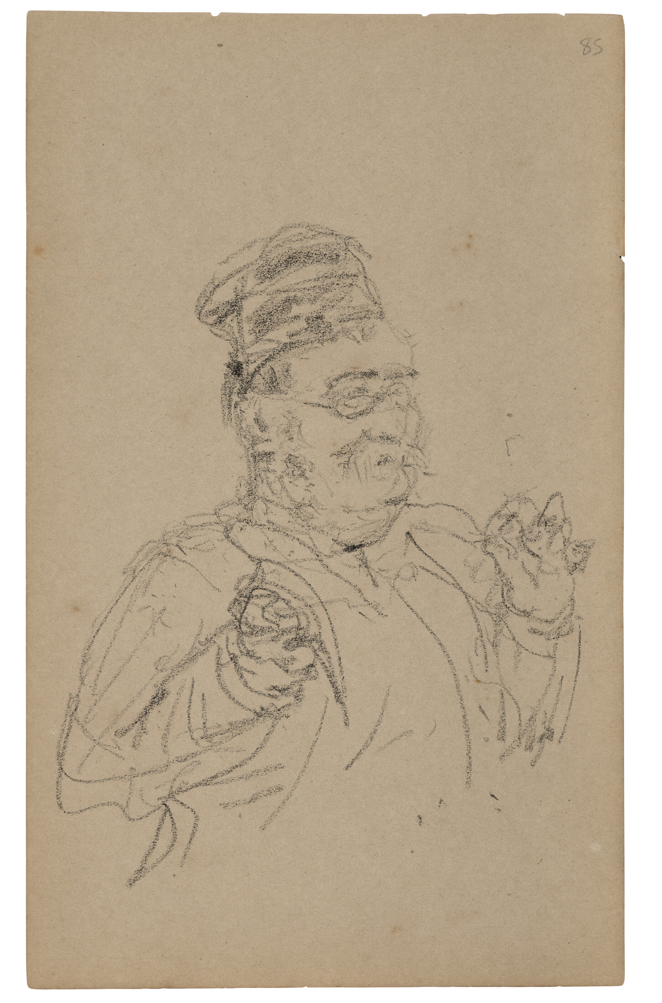 Henri de Toulouse-Lautrec — Человек с характером ( прямая речь ); Молодая девушка для фортепиано и различных этюдов ( оборотная сторона ), изображение 2