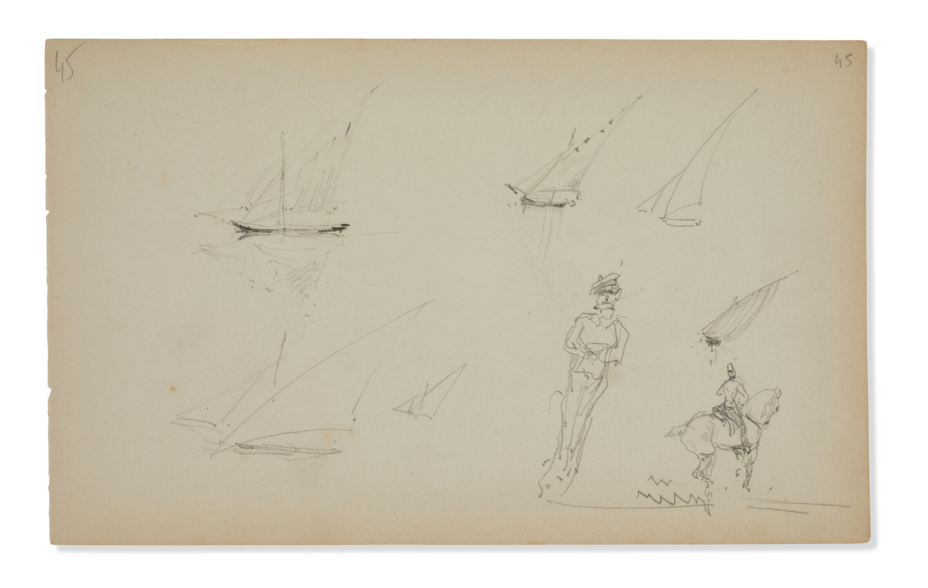 Henri de Toulouse-Lautrec — Мужчина в черном ( сзади ); Этюд с вуалями, марин и кавалер ( сзади ), изображение 2