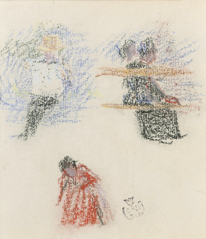 Henri Edmond Cross — Этюд из трех фигур (справа); Вид на город (сзади)
