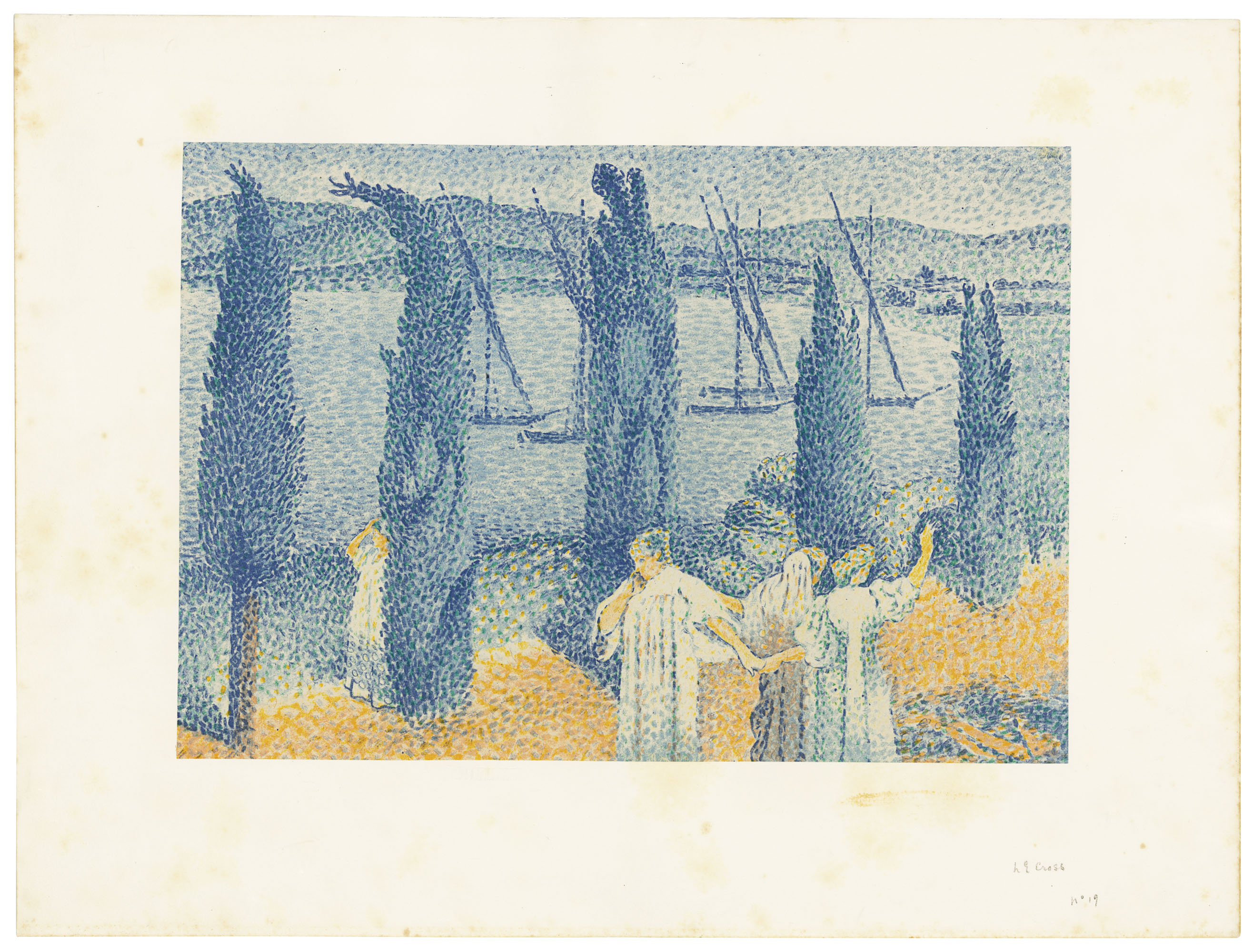 Henri Edmond Cross — La promenade, автор: Оригинальный альбом марок галереи Воллара
