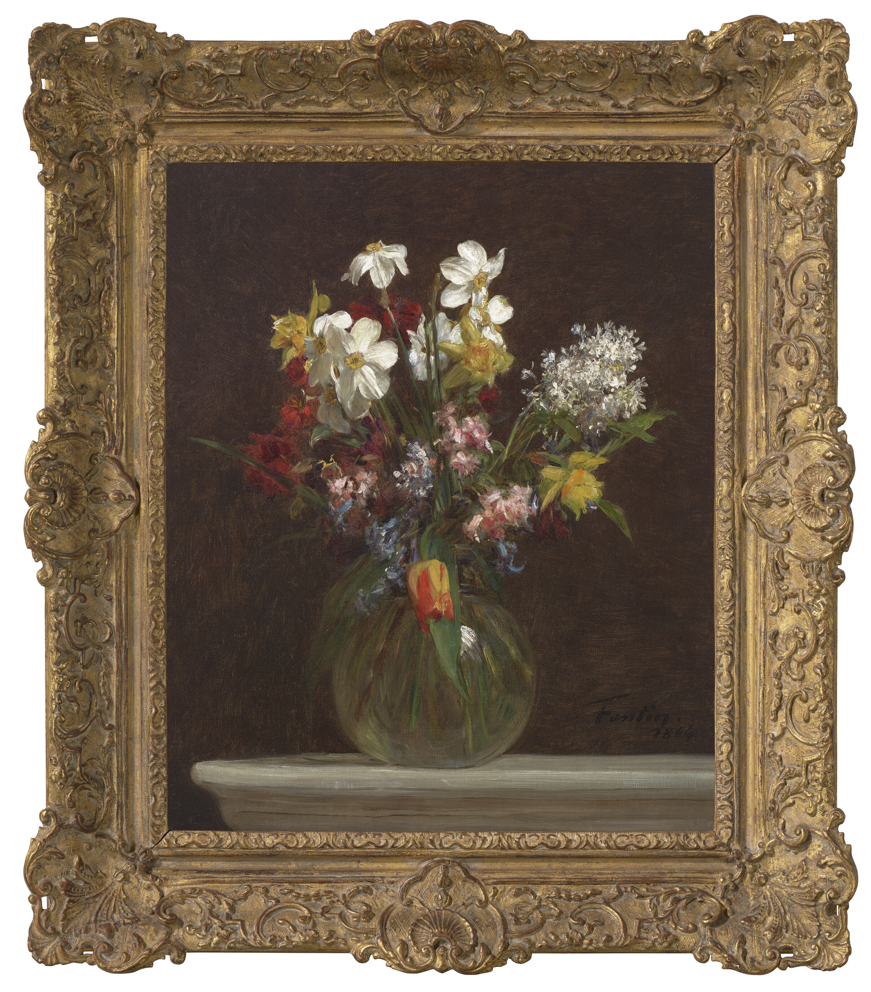 Henri Fantin-Latour — Белые нарциссы, гиацинты и тюльпаны, изображение 2