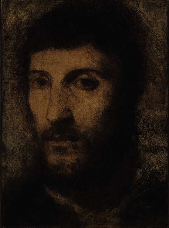 Henri Fantin-Latour — "Тет-а-тет с портретом человека", копия Апре Тициана