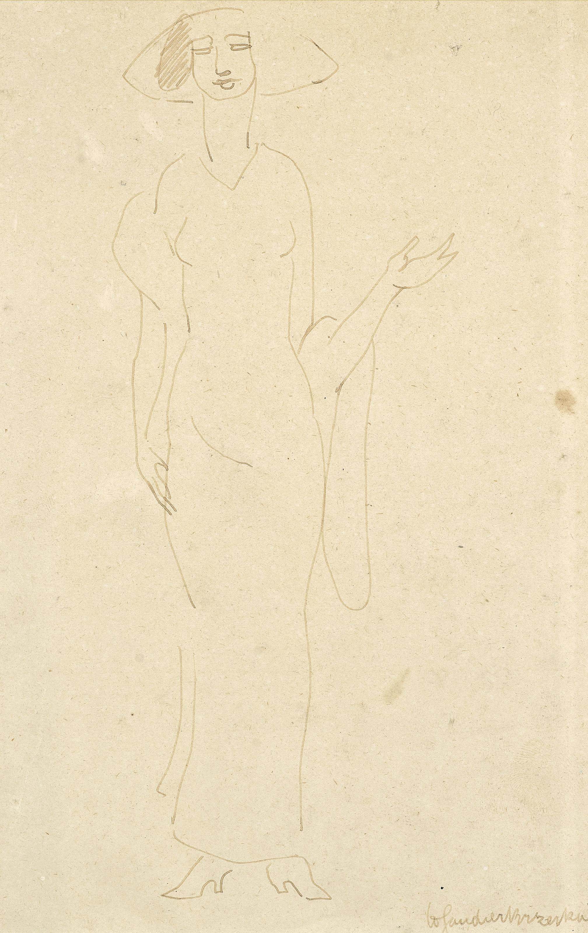 Henri Gaudier-Brzeska — Стоящая женщина в палантине