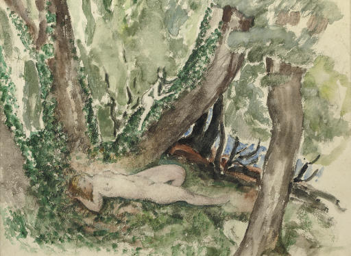Henri Lebasque — Обнаженная в лесу с сатиром