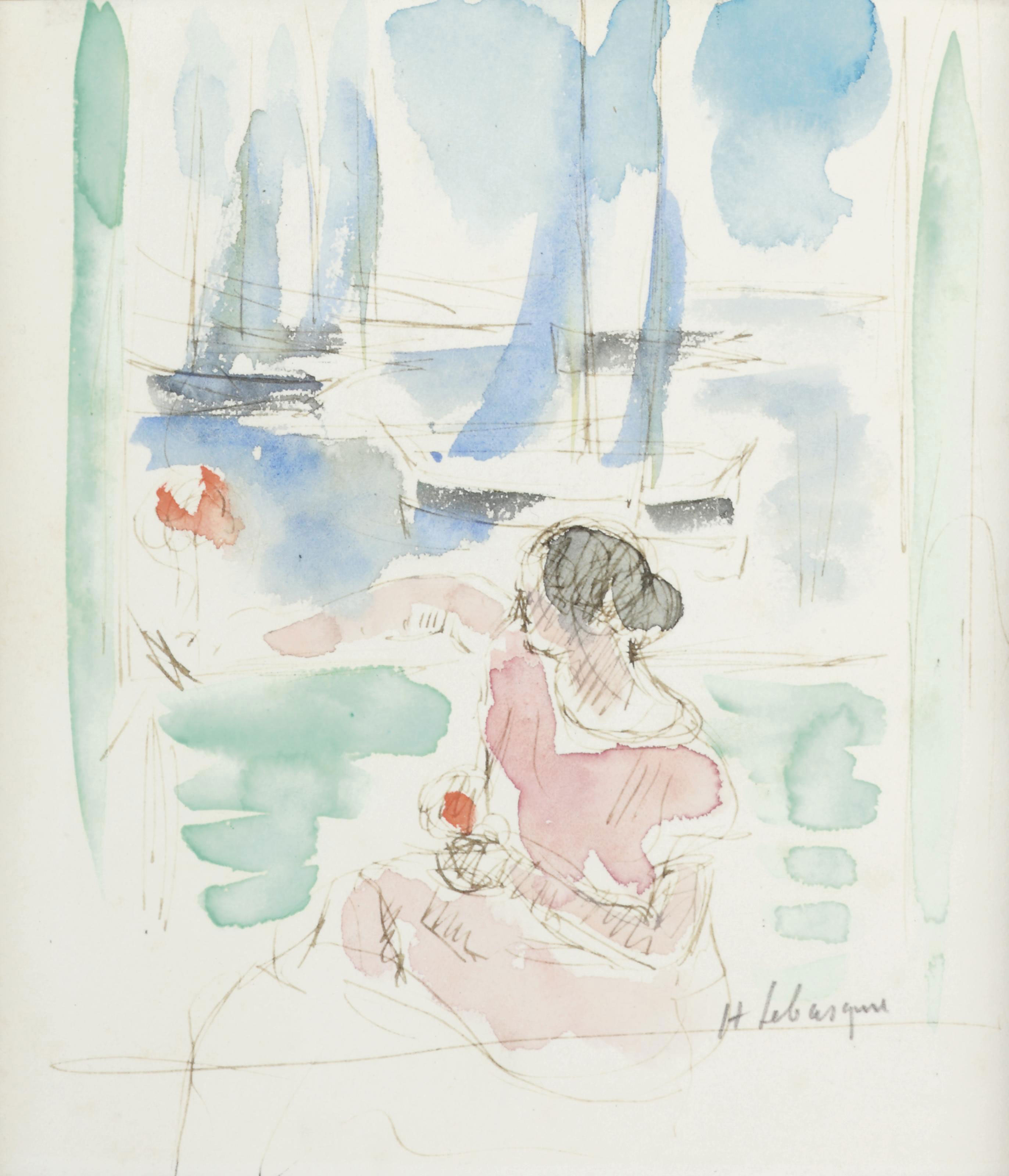 Henri Lebasque — Женщина, сидящая перед окном