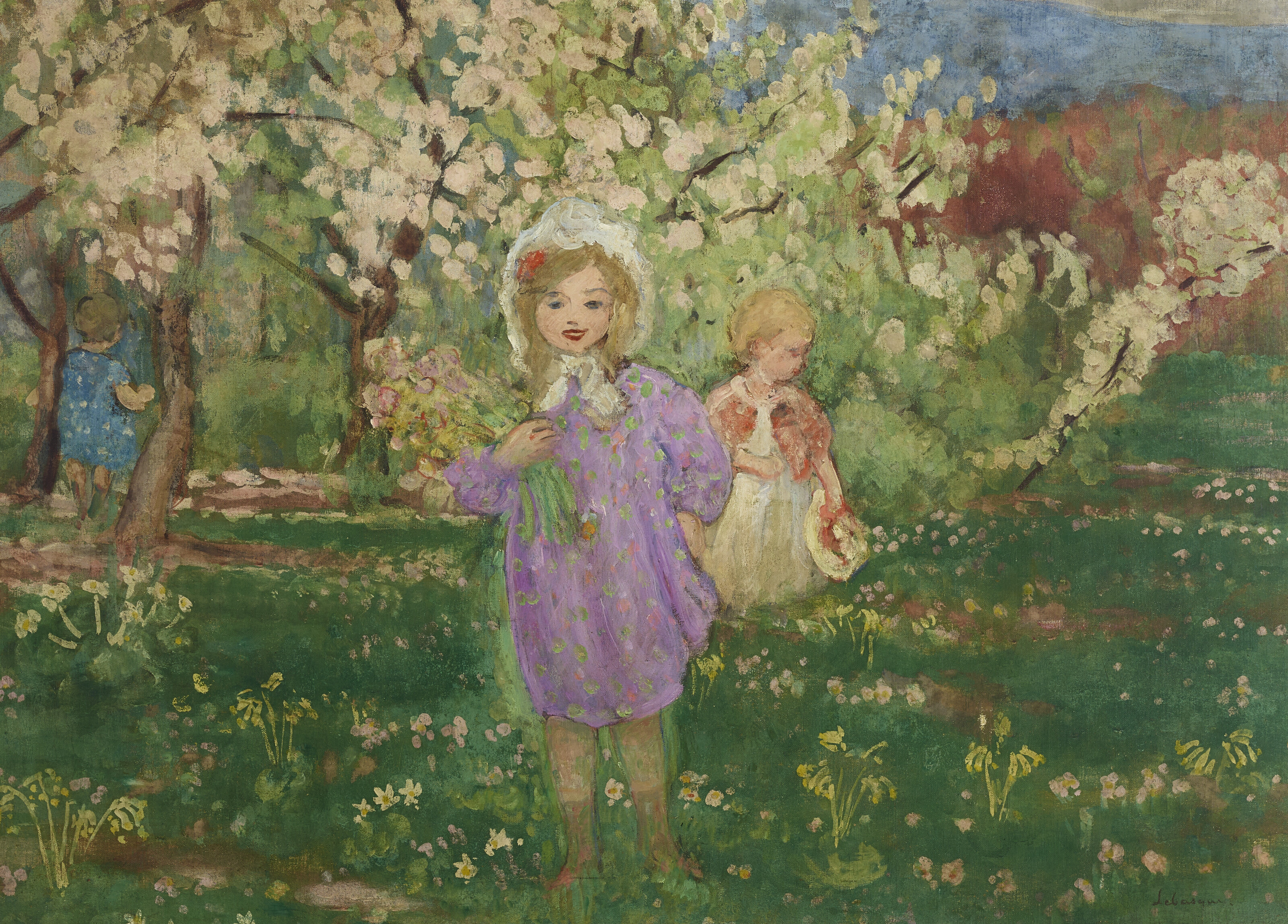 Henri Lebasque — Дети, танцующие под осенним флером