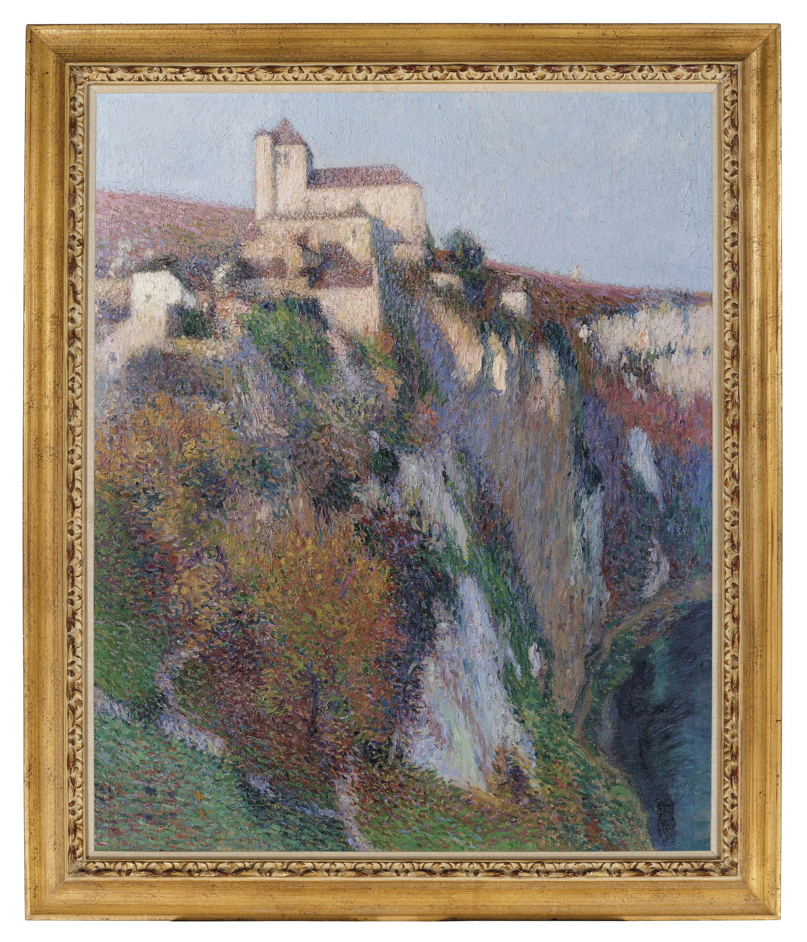 Henri Martin — Церковь Сен-Сирк, Лапопи-перше-сюр-ла-Фалез-де-ла-букле-дю-Лот, голубая ночь, изображение 2