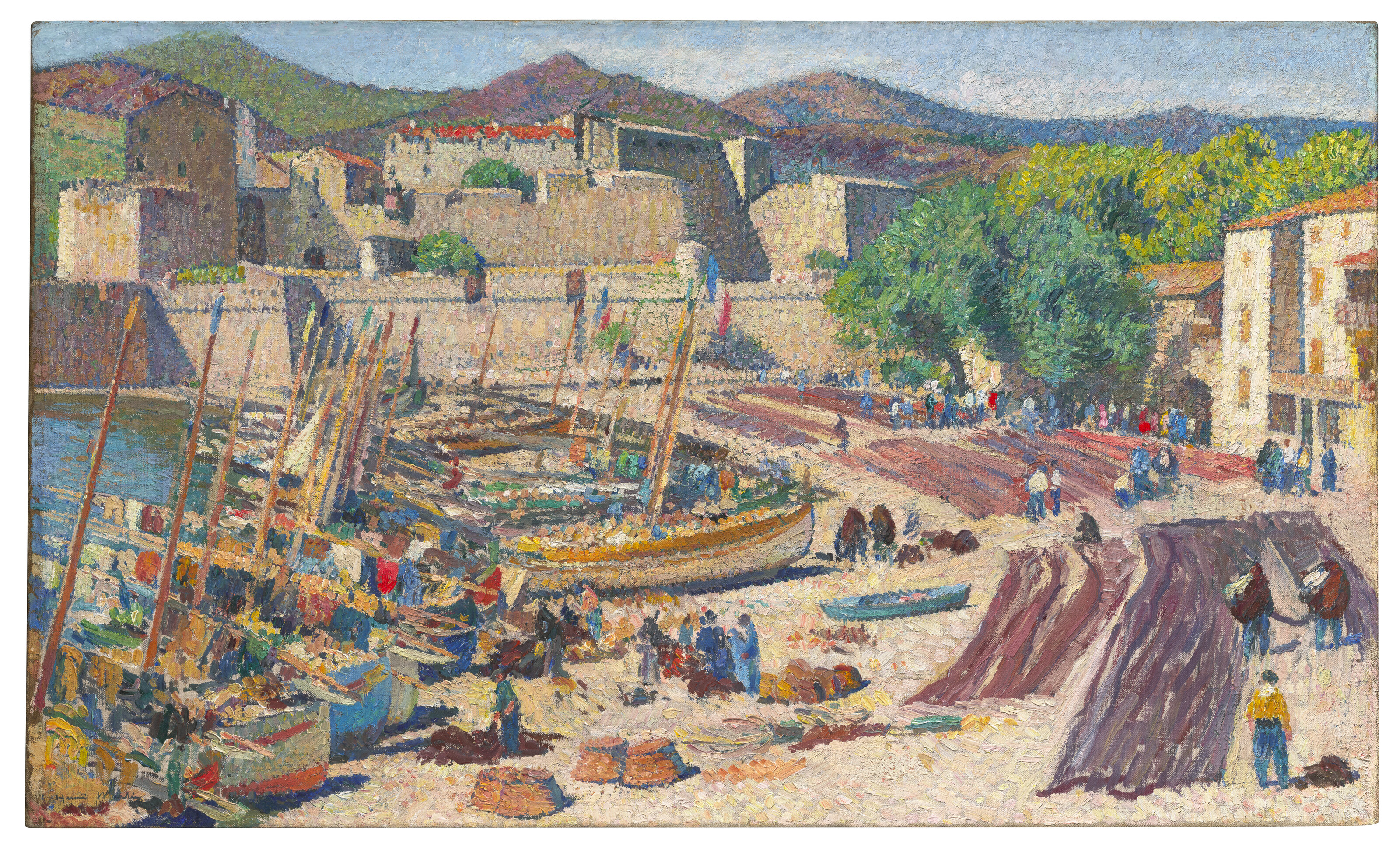 Henri Martin — Порт-де-Кольюр, 14 июля, раздел филе в Греве, изображение 2