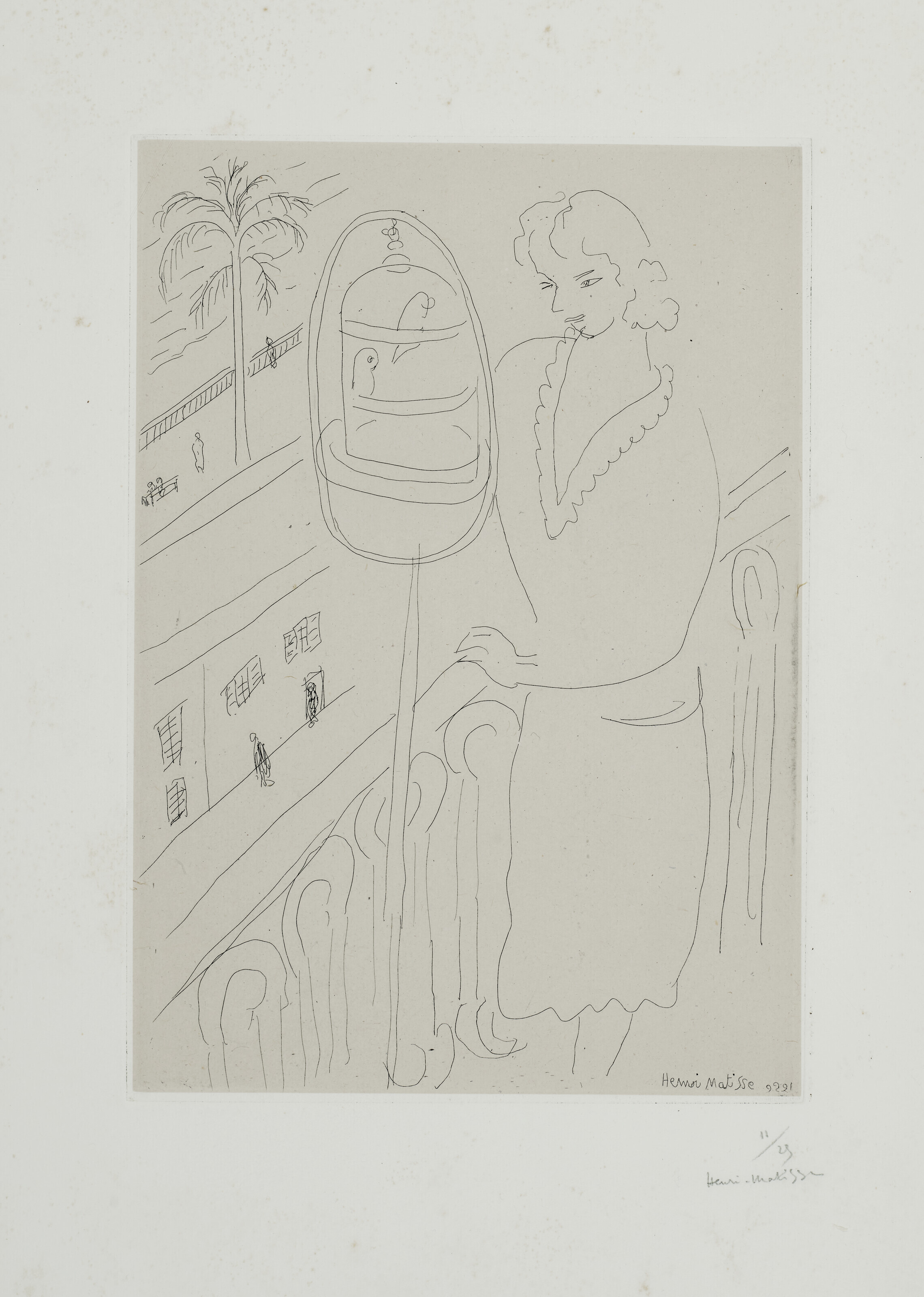 Henri Matisse — Молодая женщина на балконе, наблюдающая за перрушами