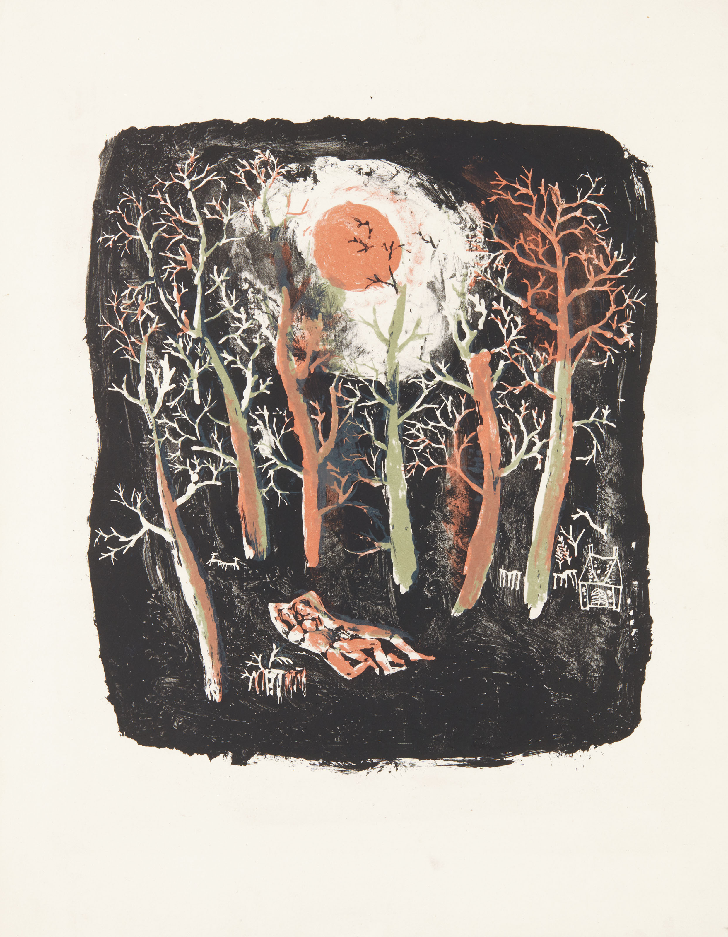 Henri Michaux — Оригинальная акварель на бумаге и две черно-белые литографии, сопровождающие серию лекций Анри Мишо о литографиях ЗАО "Ву-Ки"., изображение 11