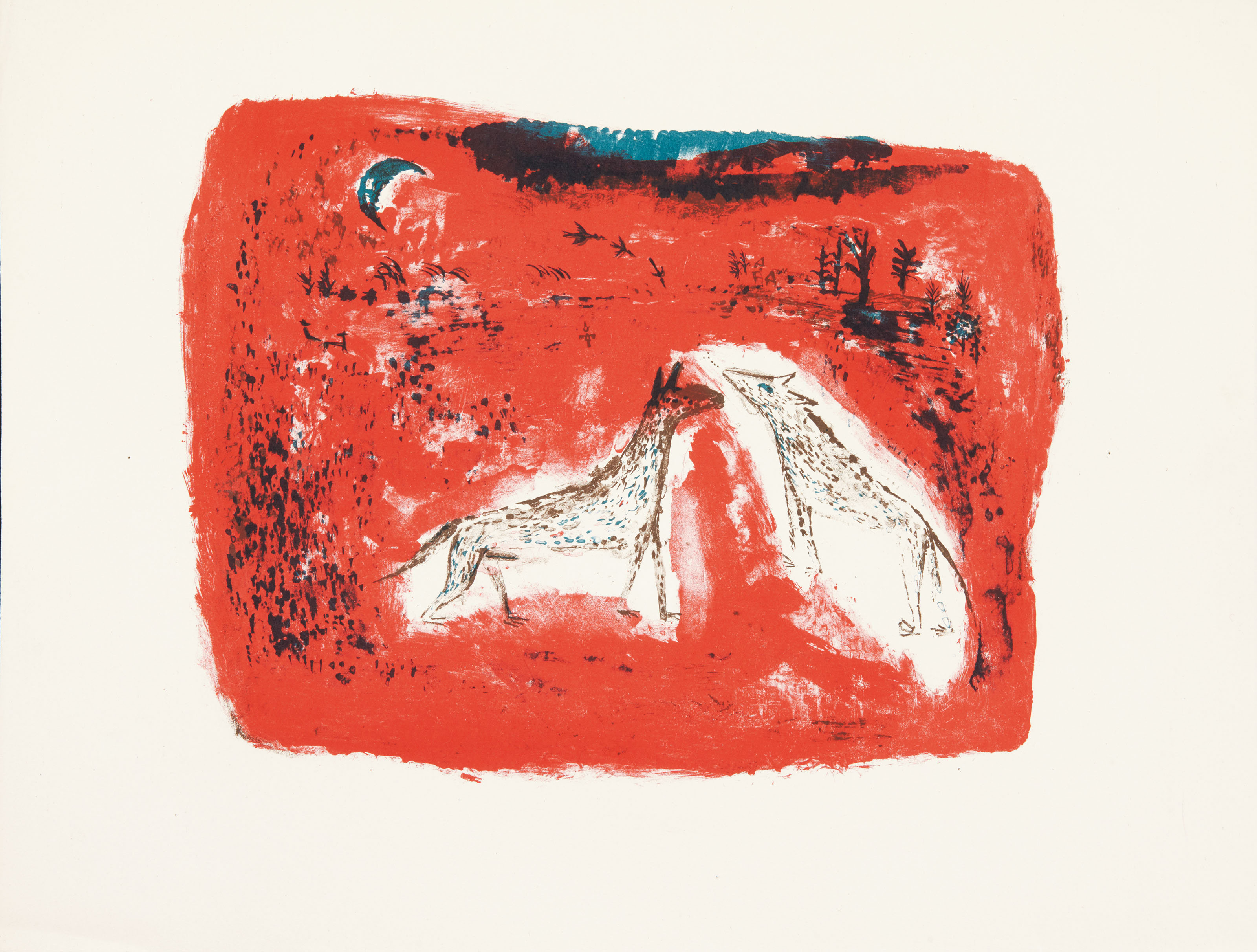 Henri Michaux — Оригинальная акварель на бумаге и две черно-белые литографии, сопровождающие серию лекций Анри Мишо о литографиях ЗАО "Ву-Ки"., изображение 5