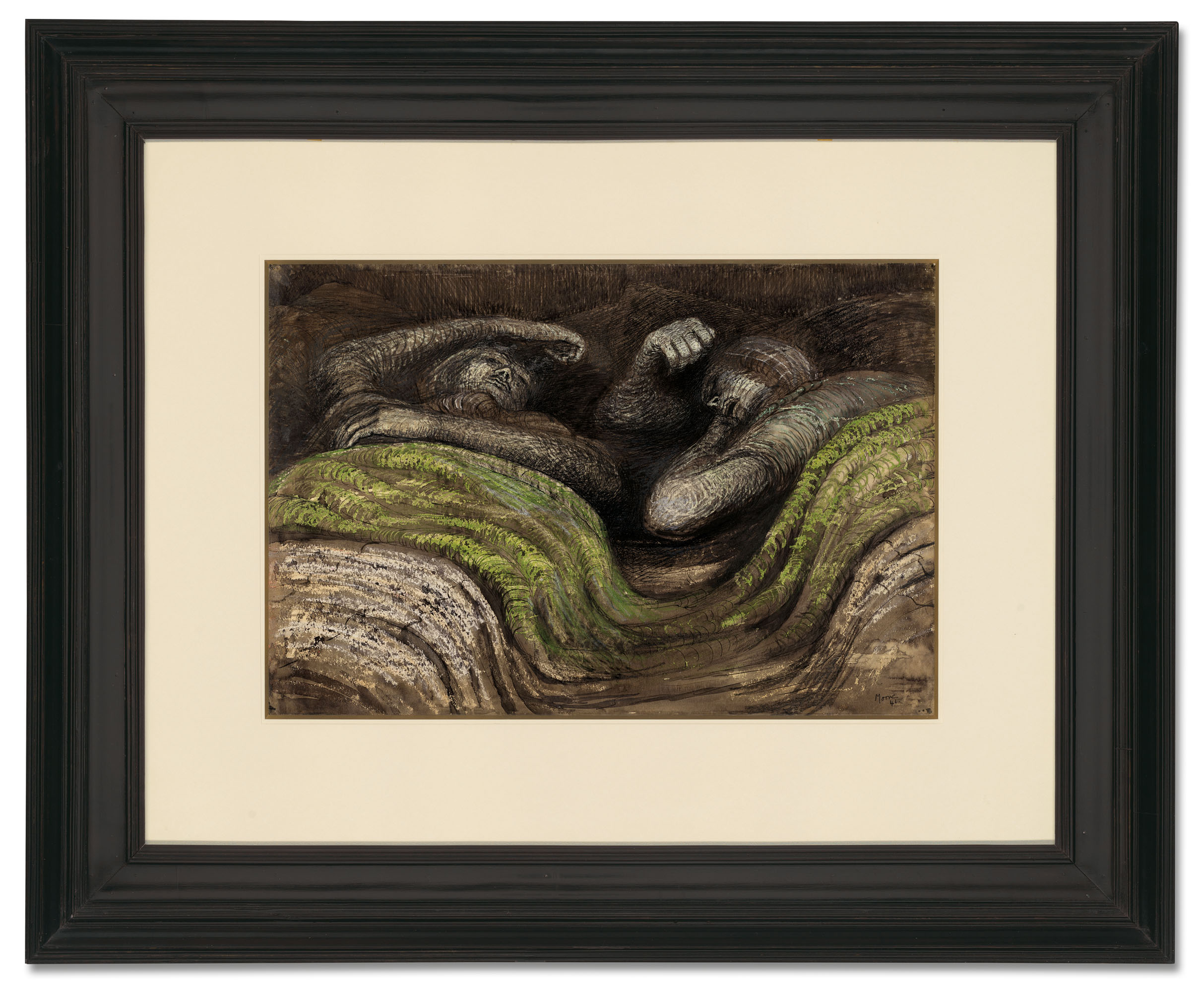 Henry Moore — Двое спящих в метро ( слева направо ); Фигуры и эскизы скульптур ( справа налево ), изображение 2