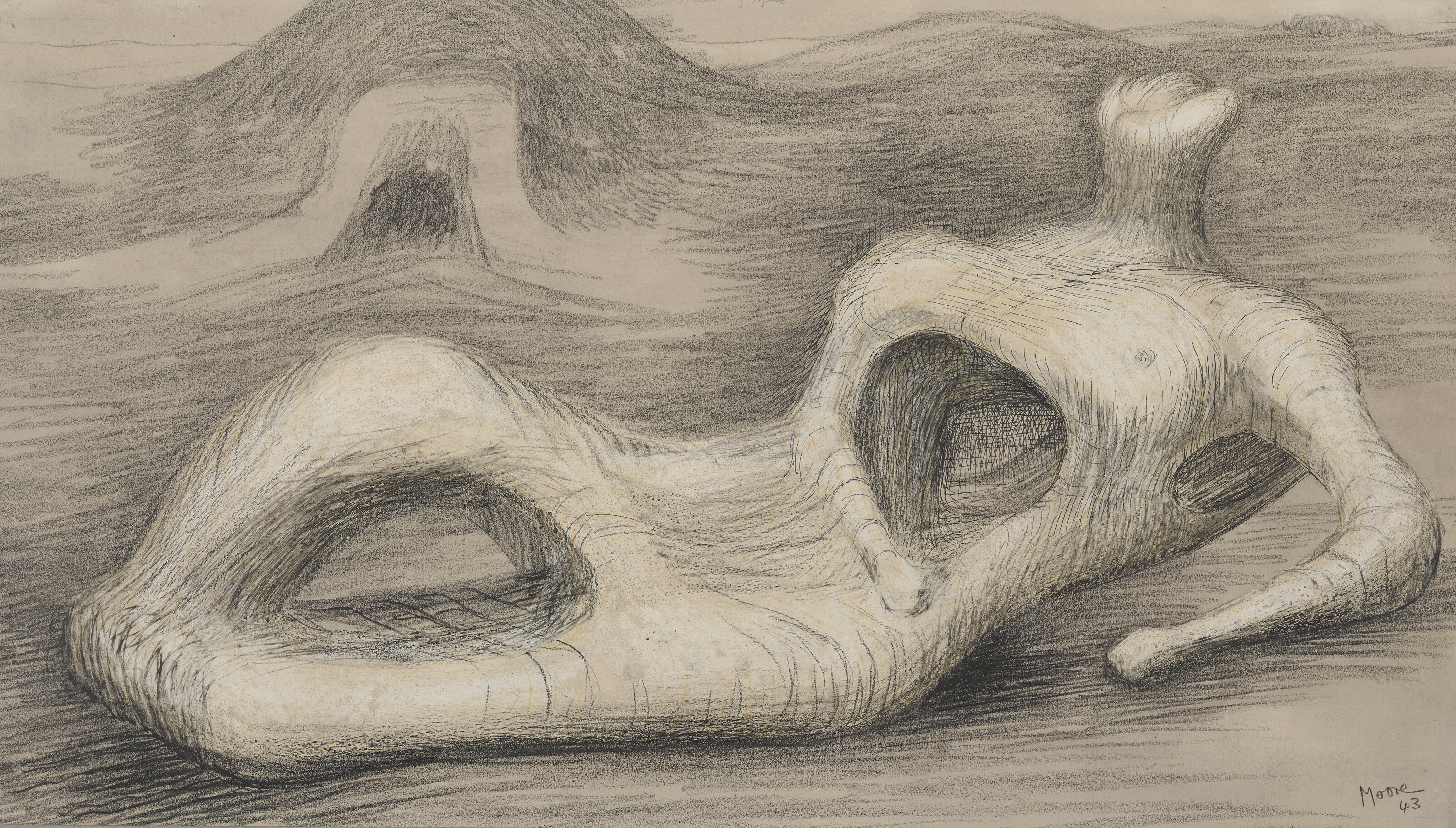Henry Moore — Лежащая фигура, изображение 1